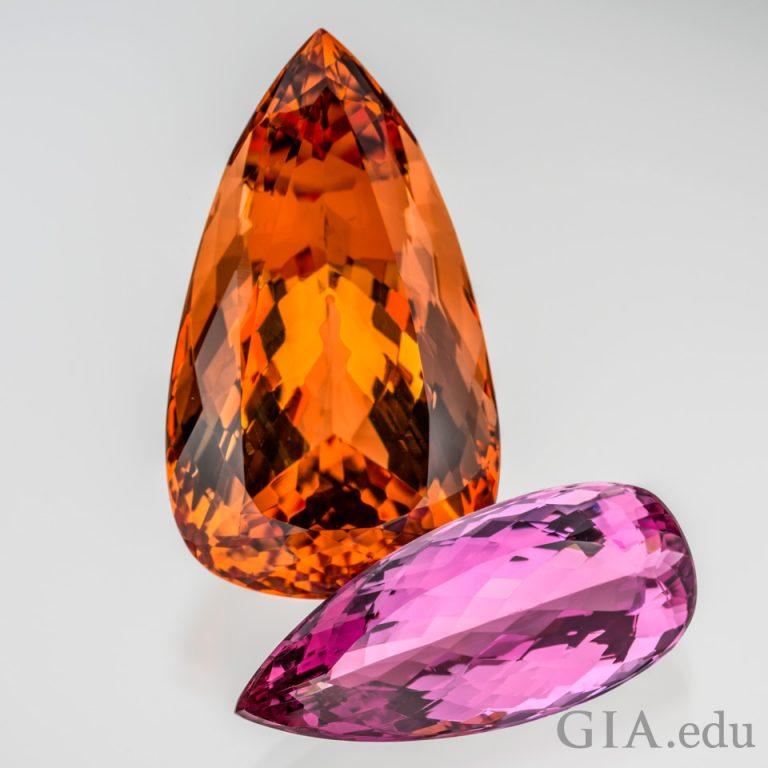 Imperial topaz and pink topaz