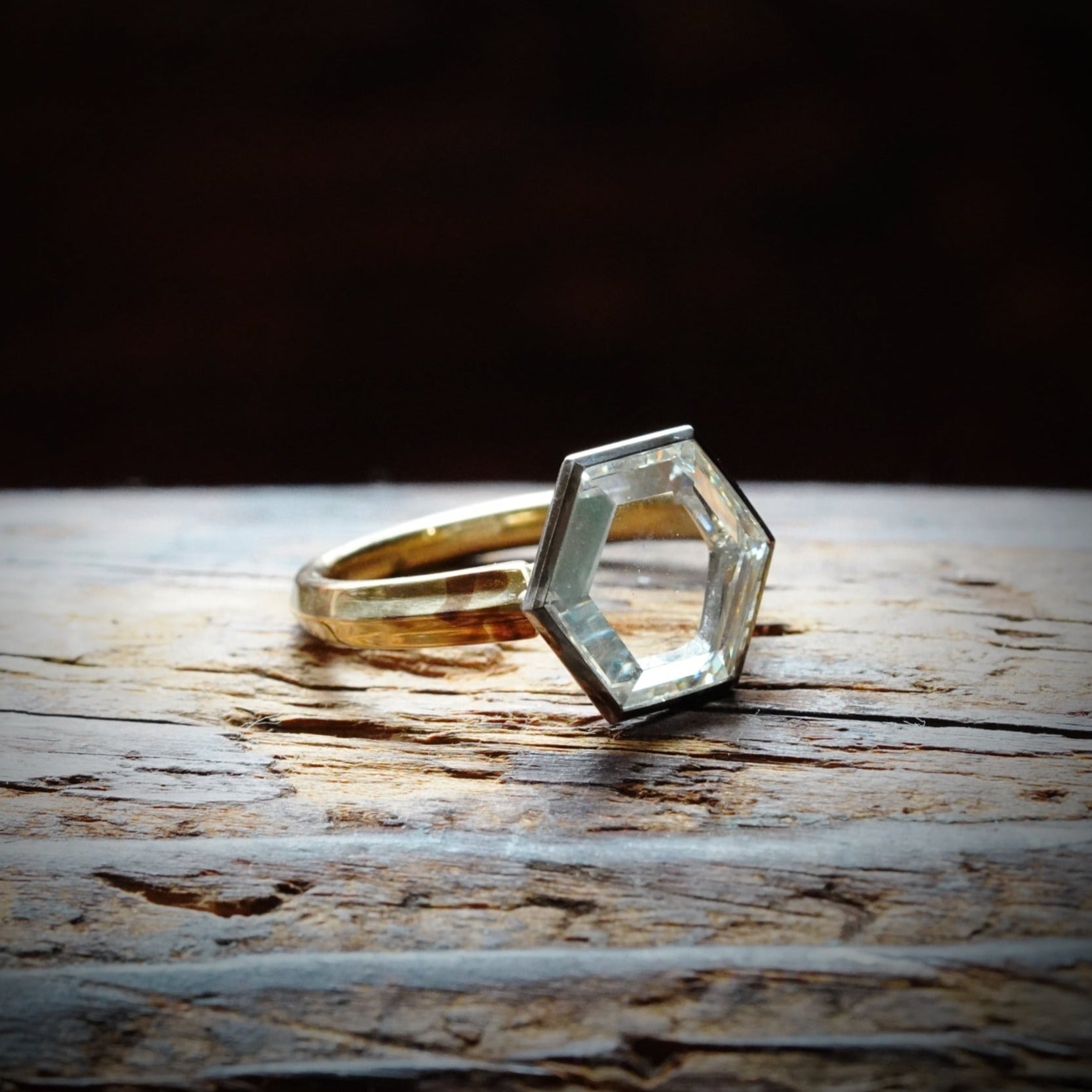 Portrait Cut Hexagonal Diamond Ring, 3.66 ct