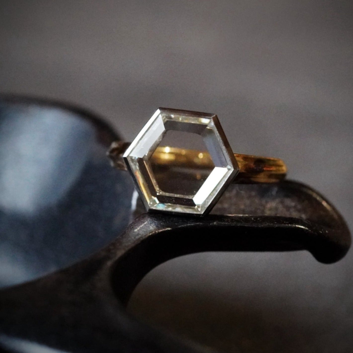 Portrait Cut Hexagonal Diamond Ring, 3.66 ct