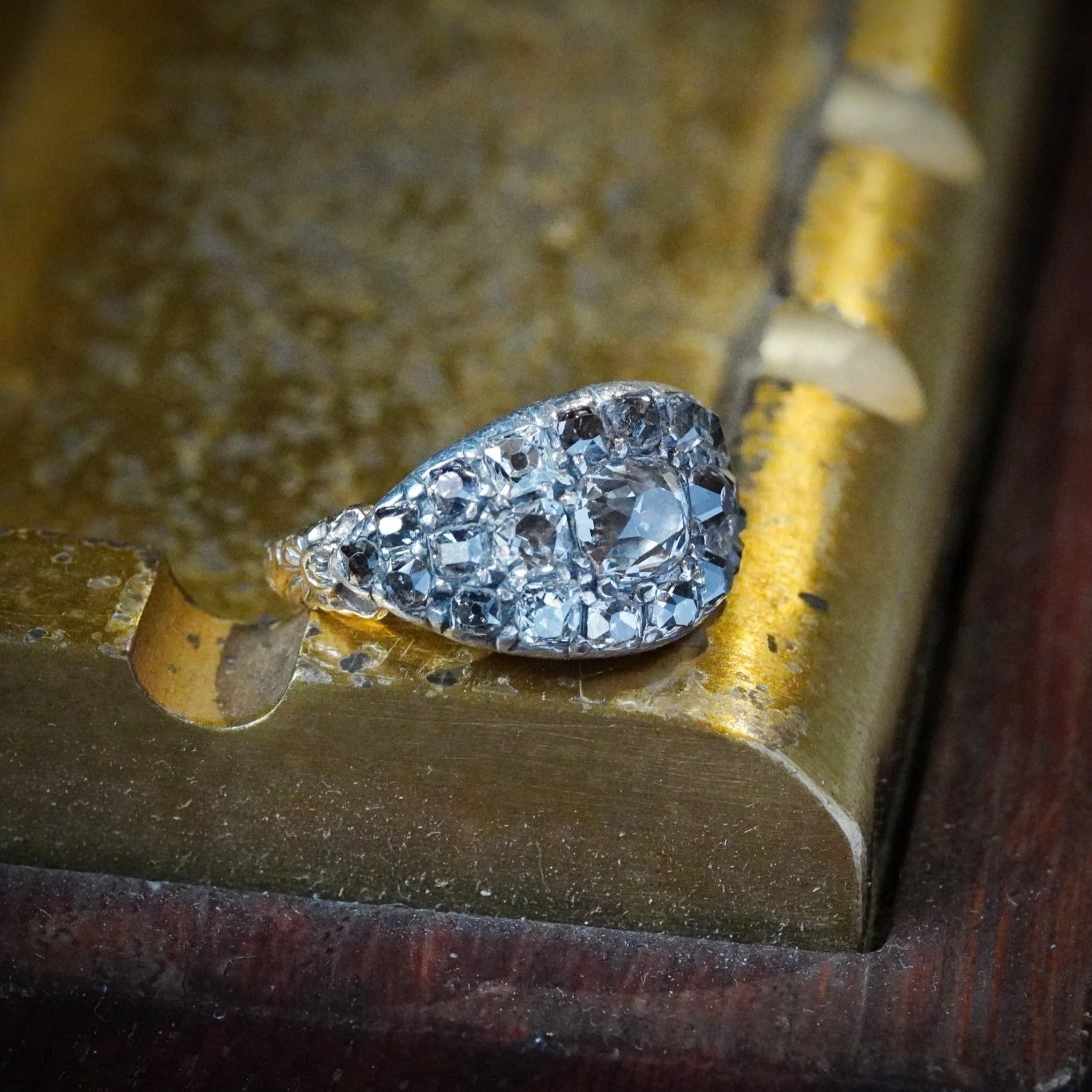 Georgian Cobblestone Old Mine Diamond Ring, 6 tcw