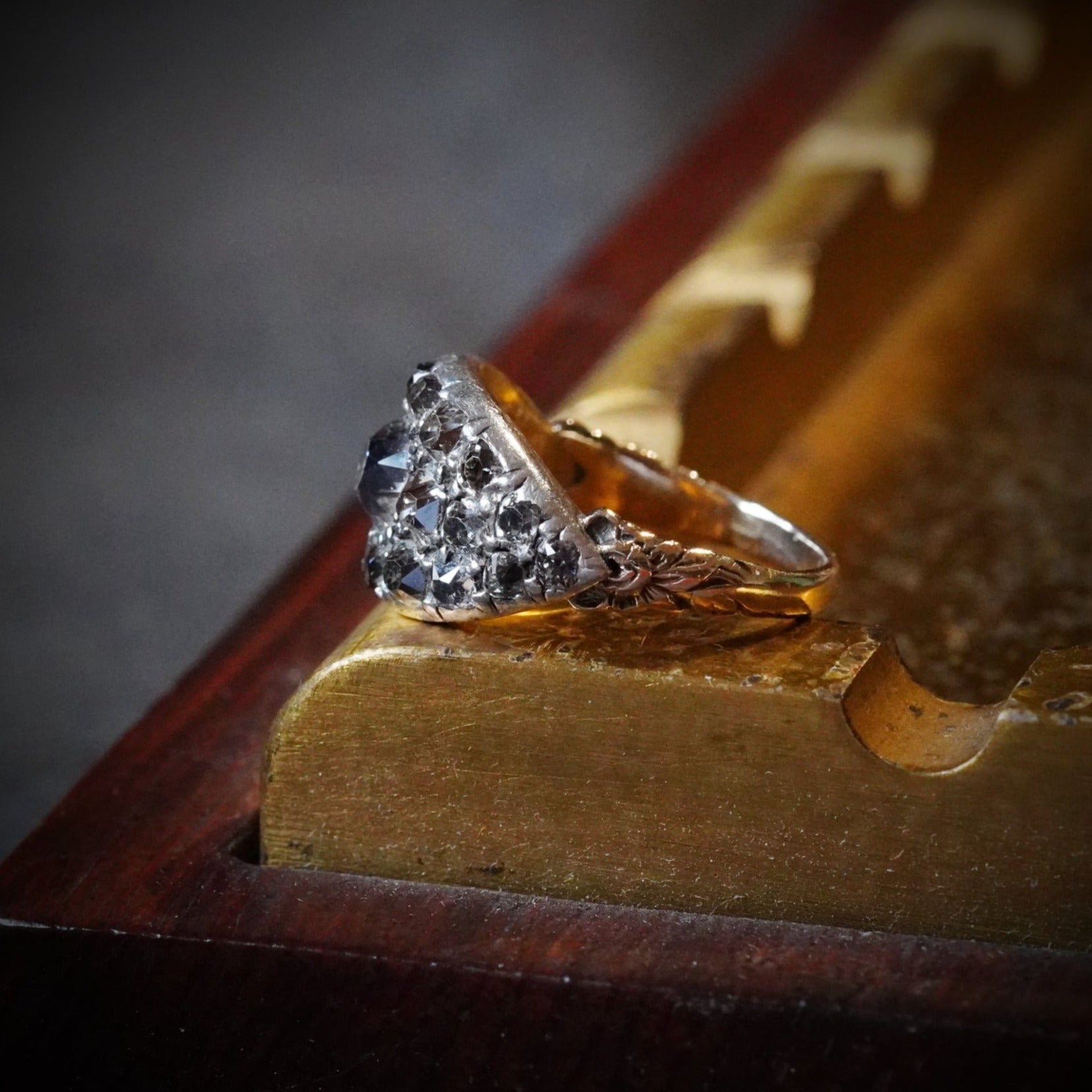 Georgian Cobblestone Old Mine Diamond Ring, 6 tcw