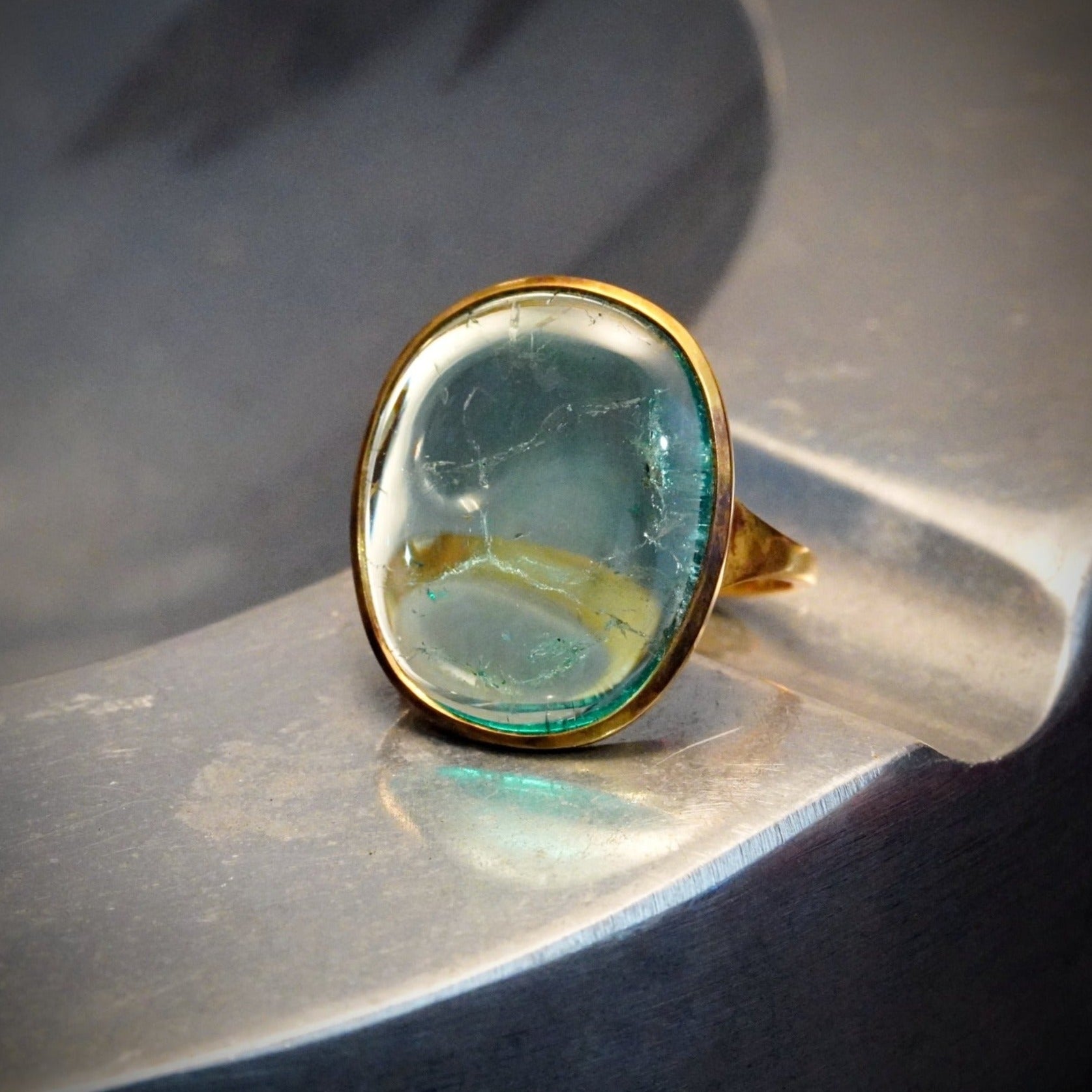 Cabochon Colombian Emerald Ring, 7.55 ct