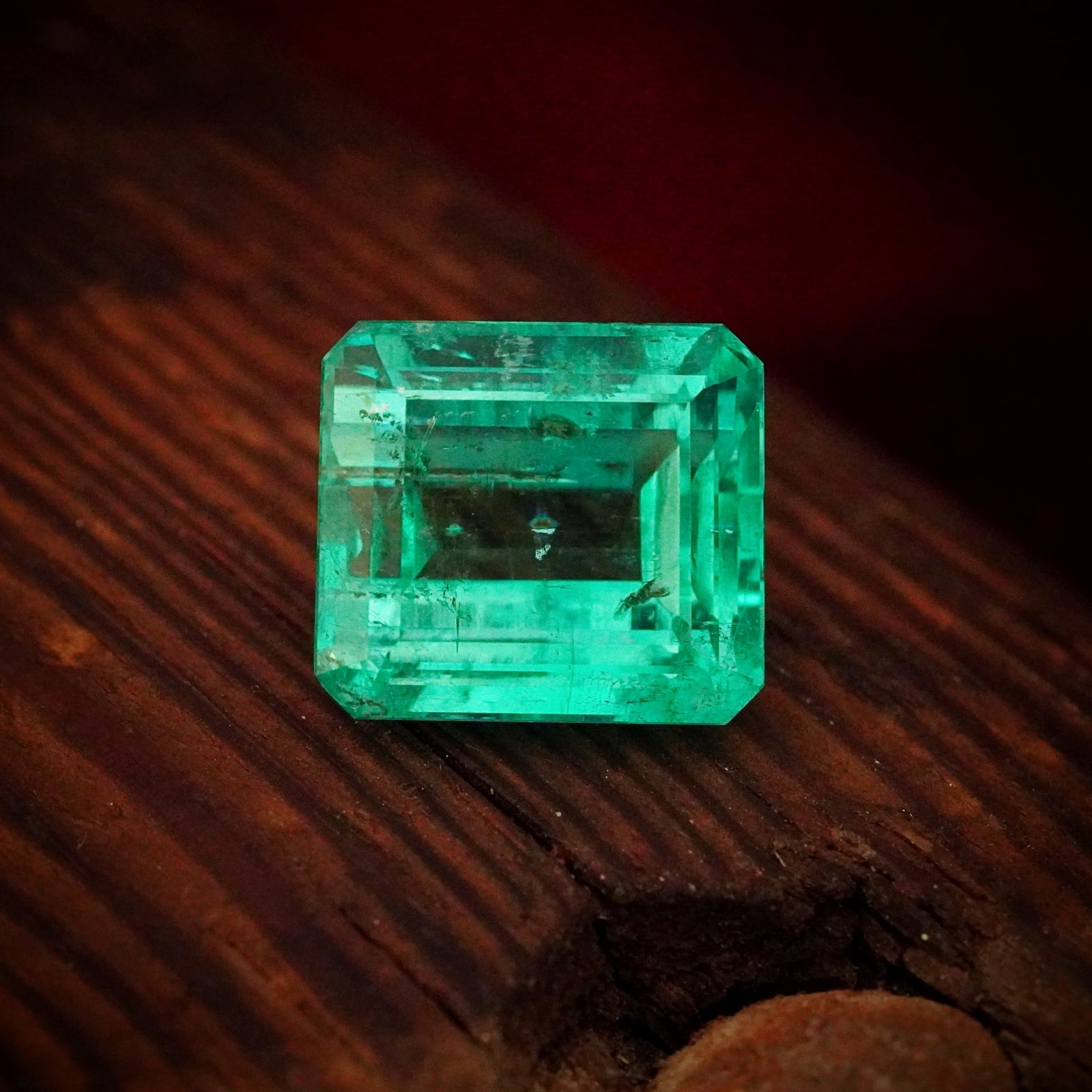 A 36.95-carat, emerald-cut Colombian emerald from the Jogani collection.