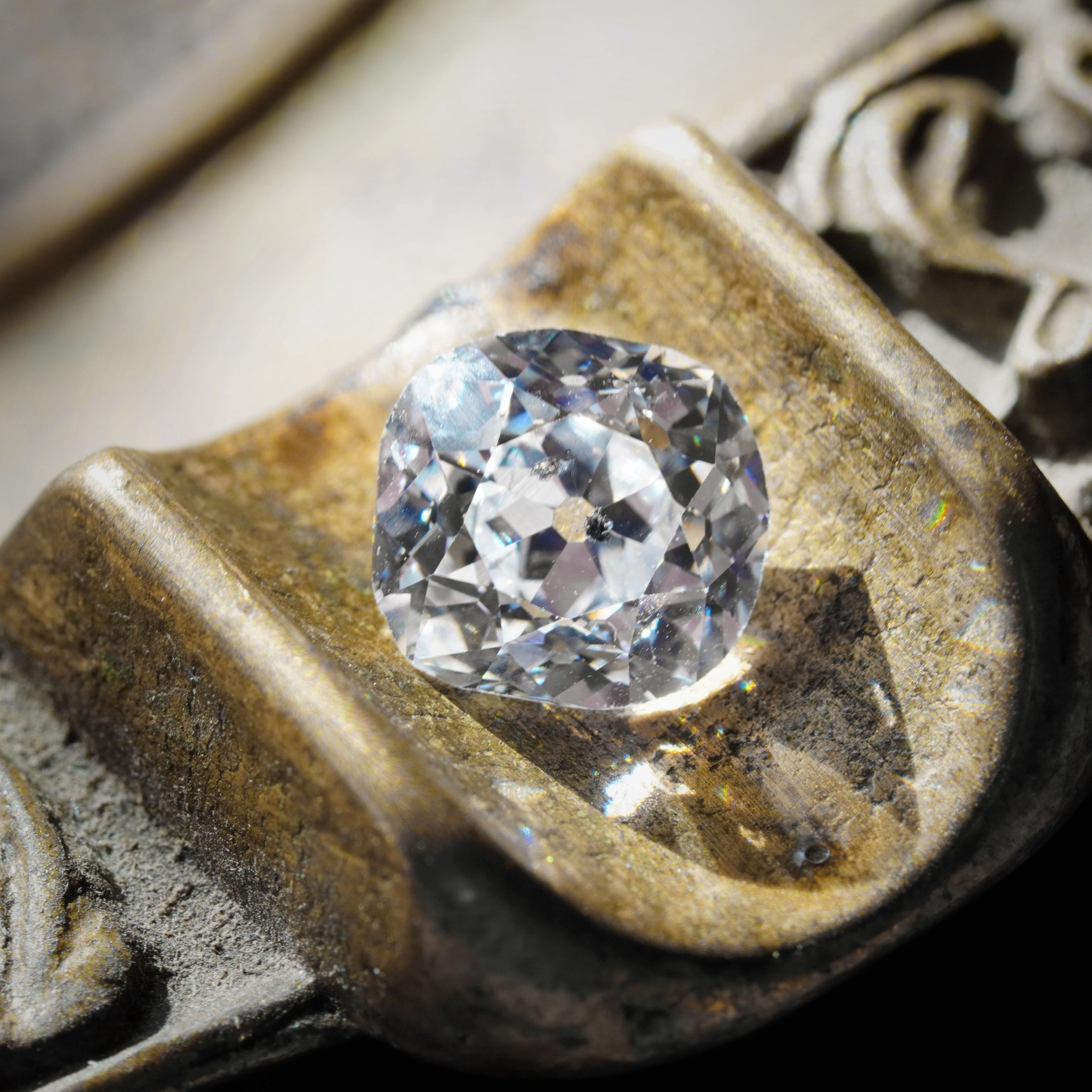 Rare 3.05 ct Old Mine Cut Diamond, E color, I1 clarity, antique-style brilliance, GIA-certified, sold by Jogani.