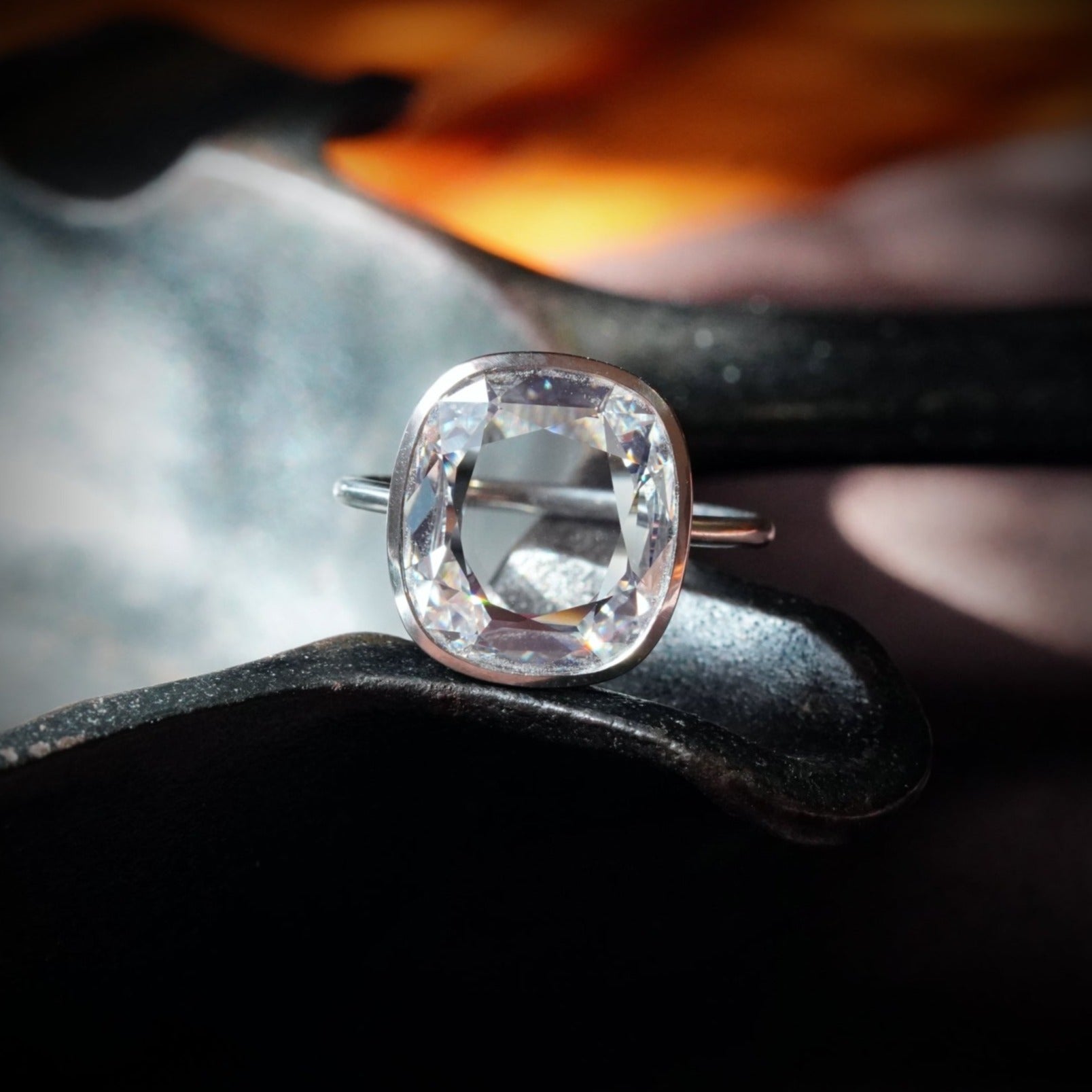 4.36-Carat Cushion Portrait Diamond Ring