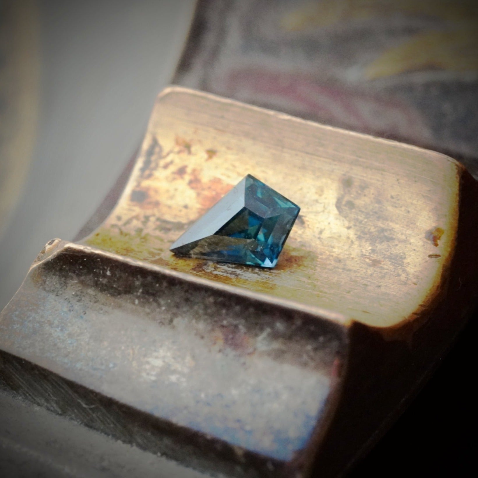 1.19ct Vivid Teal Kite-Shaped Sapphire