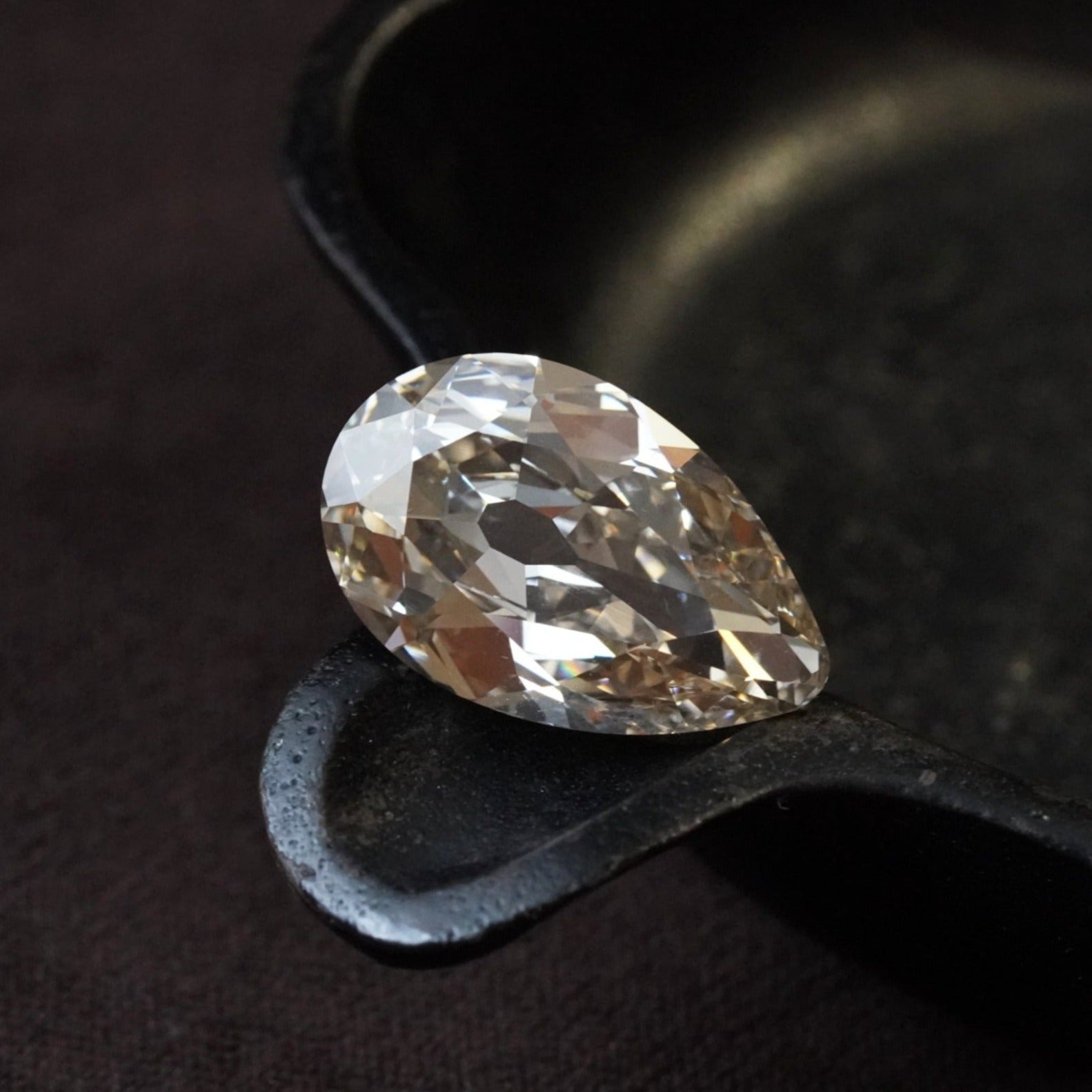 16.61-Carat Pear-Shaped Light-Brown Diamond