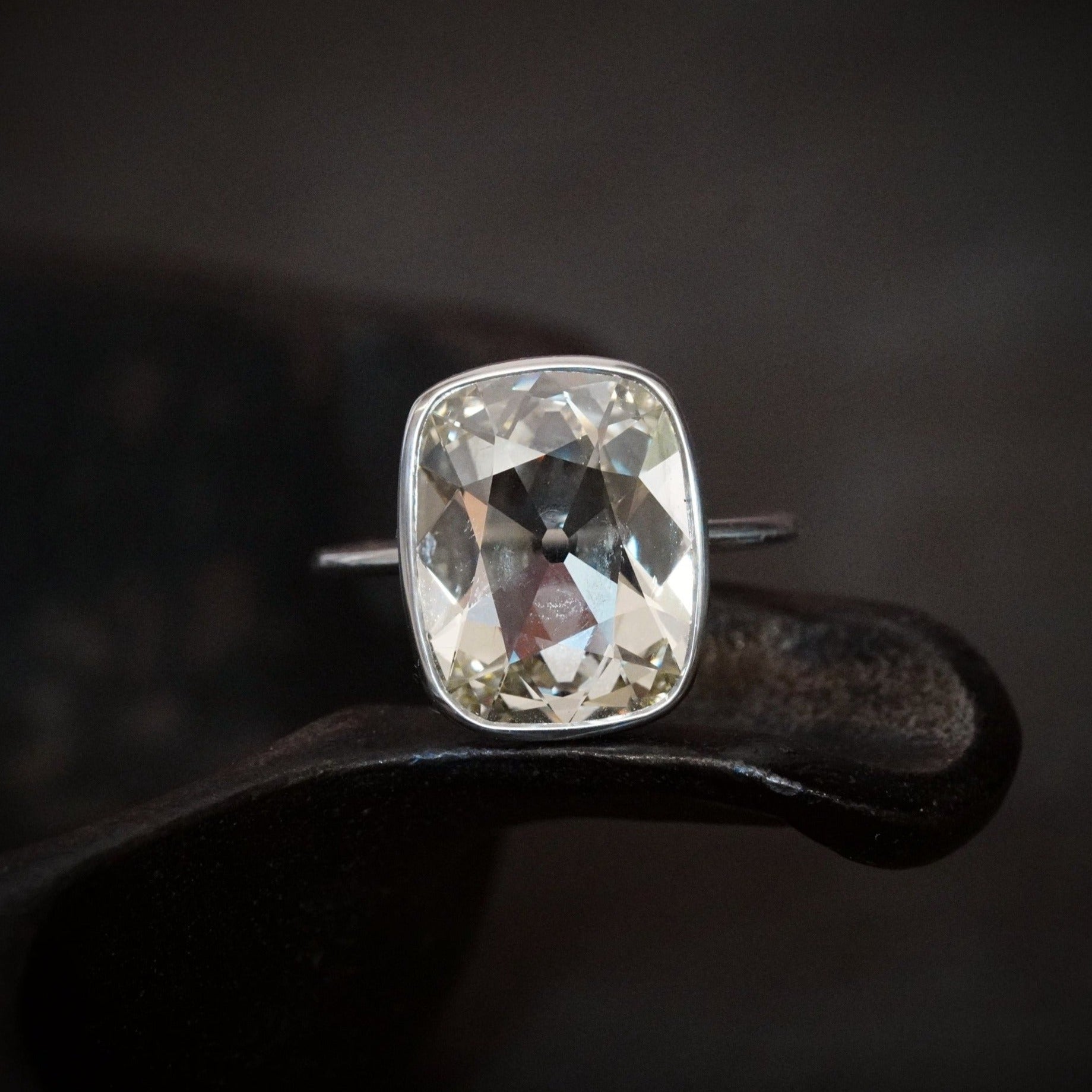 Platinum 4.01-Carat Cushion Cut Diamond Ring