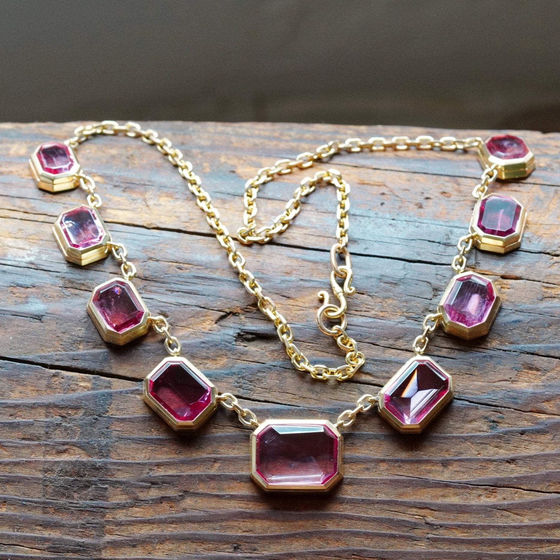 Step Cut Tajikistan Spinel Necklace, 28.11 tcw