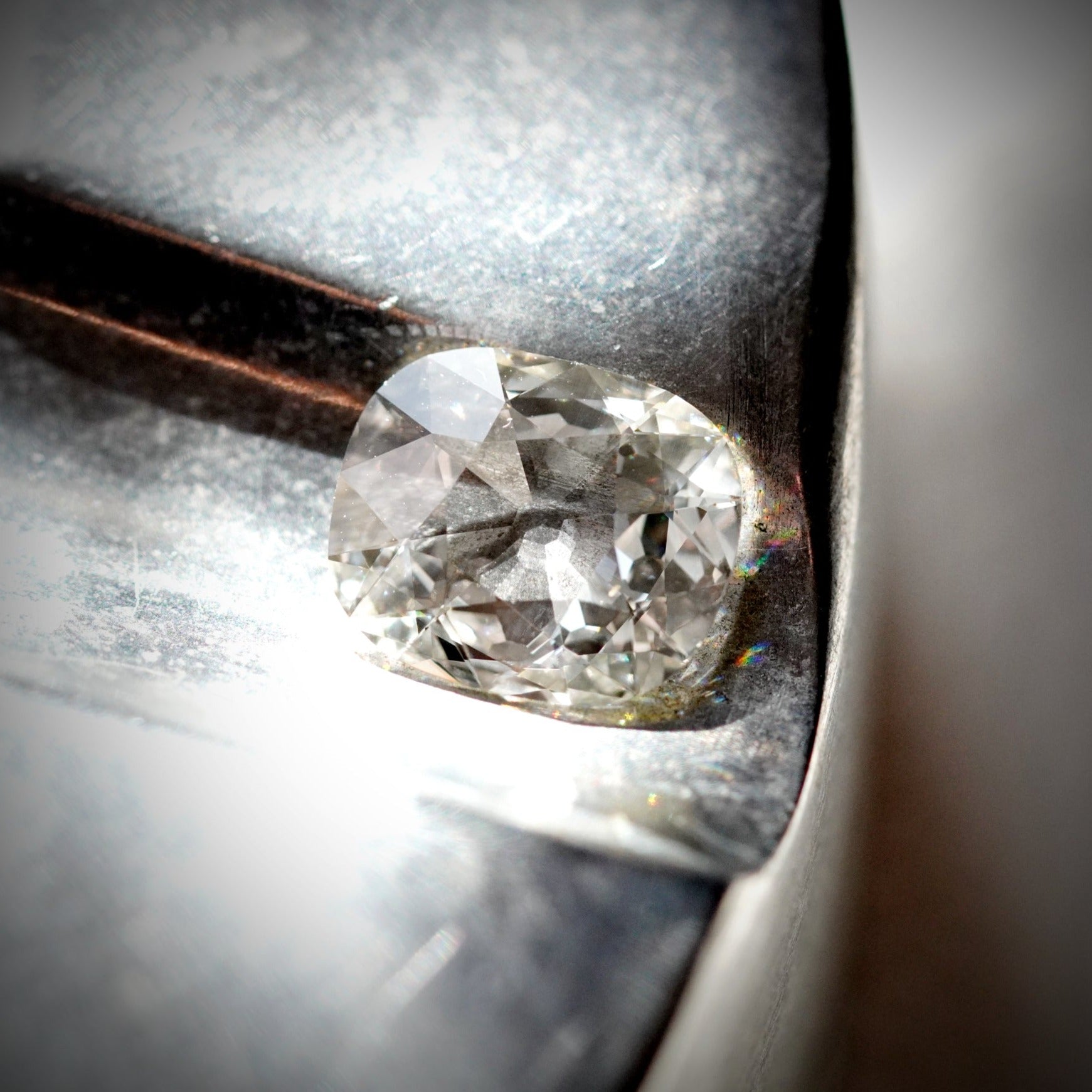 2.01ct Old Mine Cut Diamond Platinum Ring
