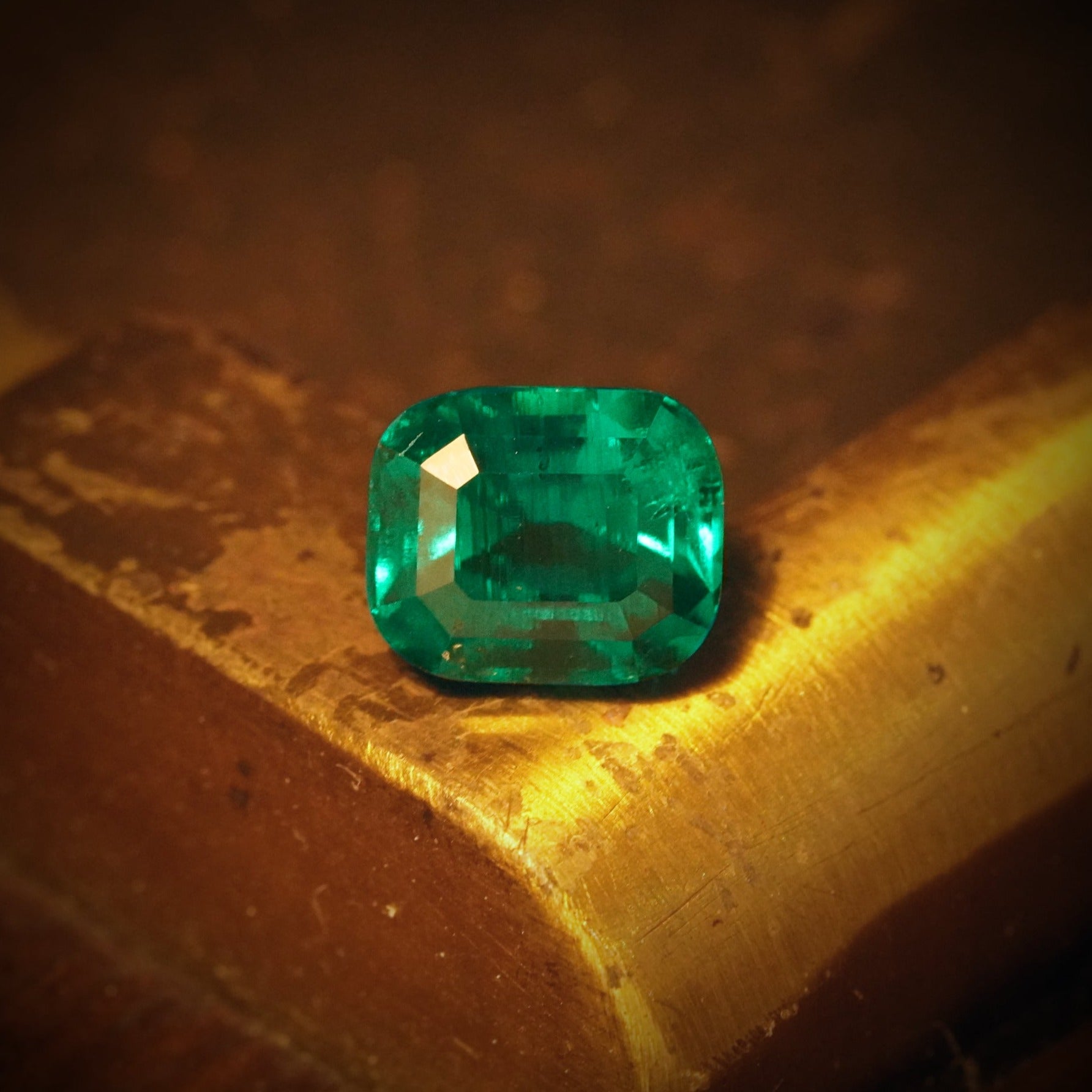 Cushion Cut Colombian Emerald, 3.34 ct