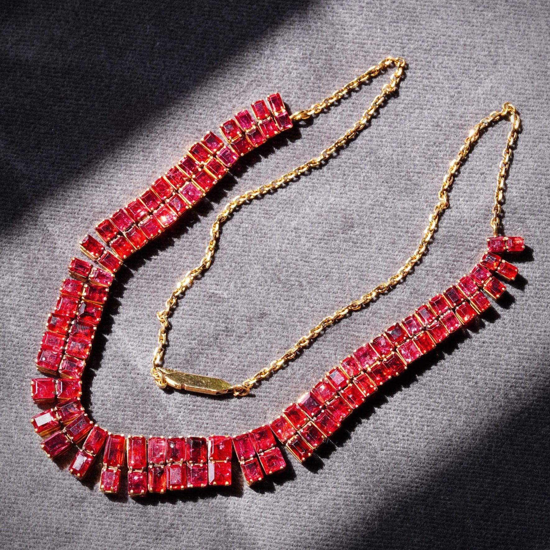 Step Cut Spinel Necklace, 30 tcw