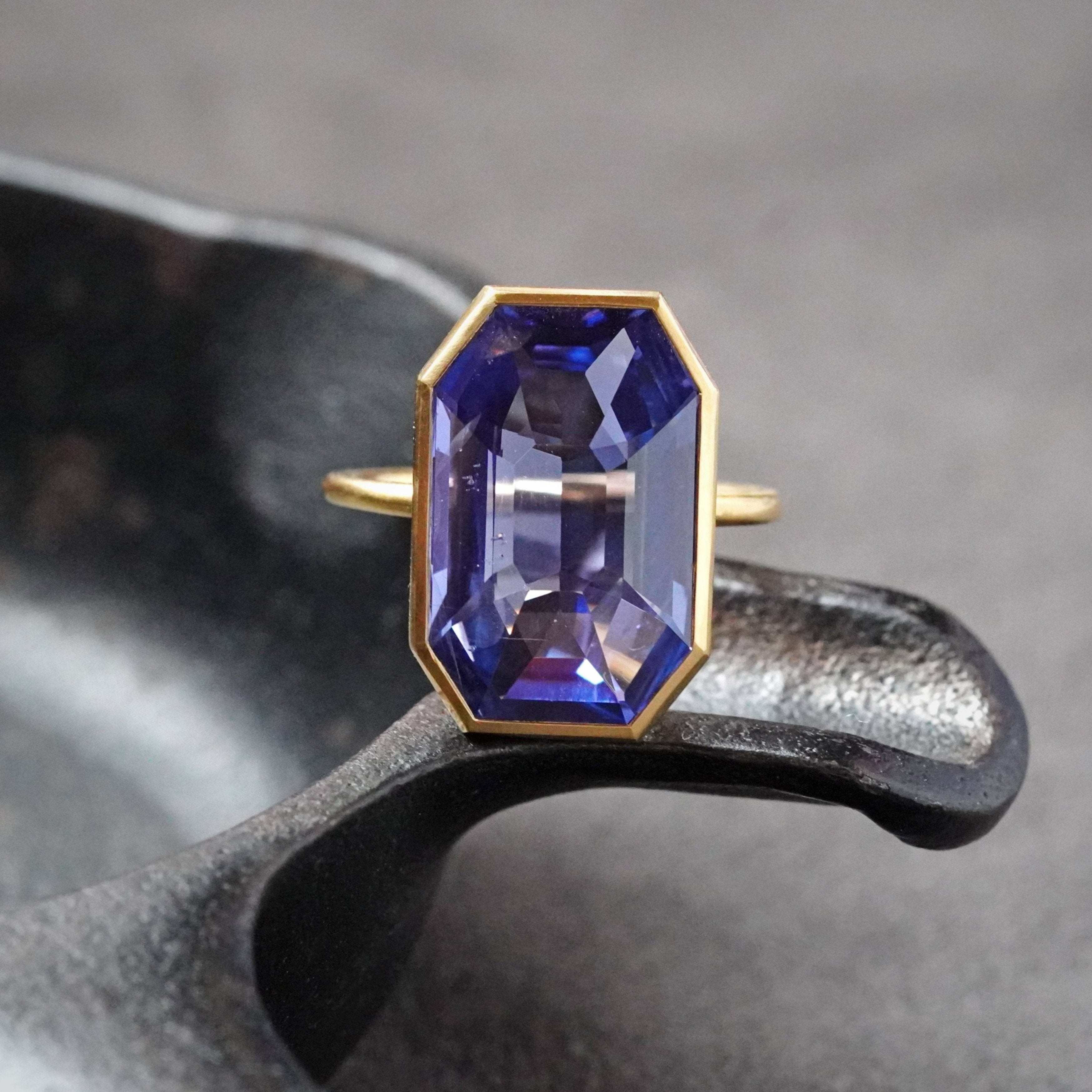 Step Cut Madagascar Sapphire Ring, 11.00 ct