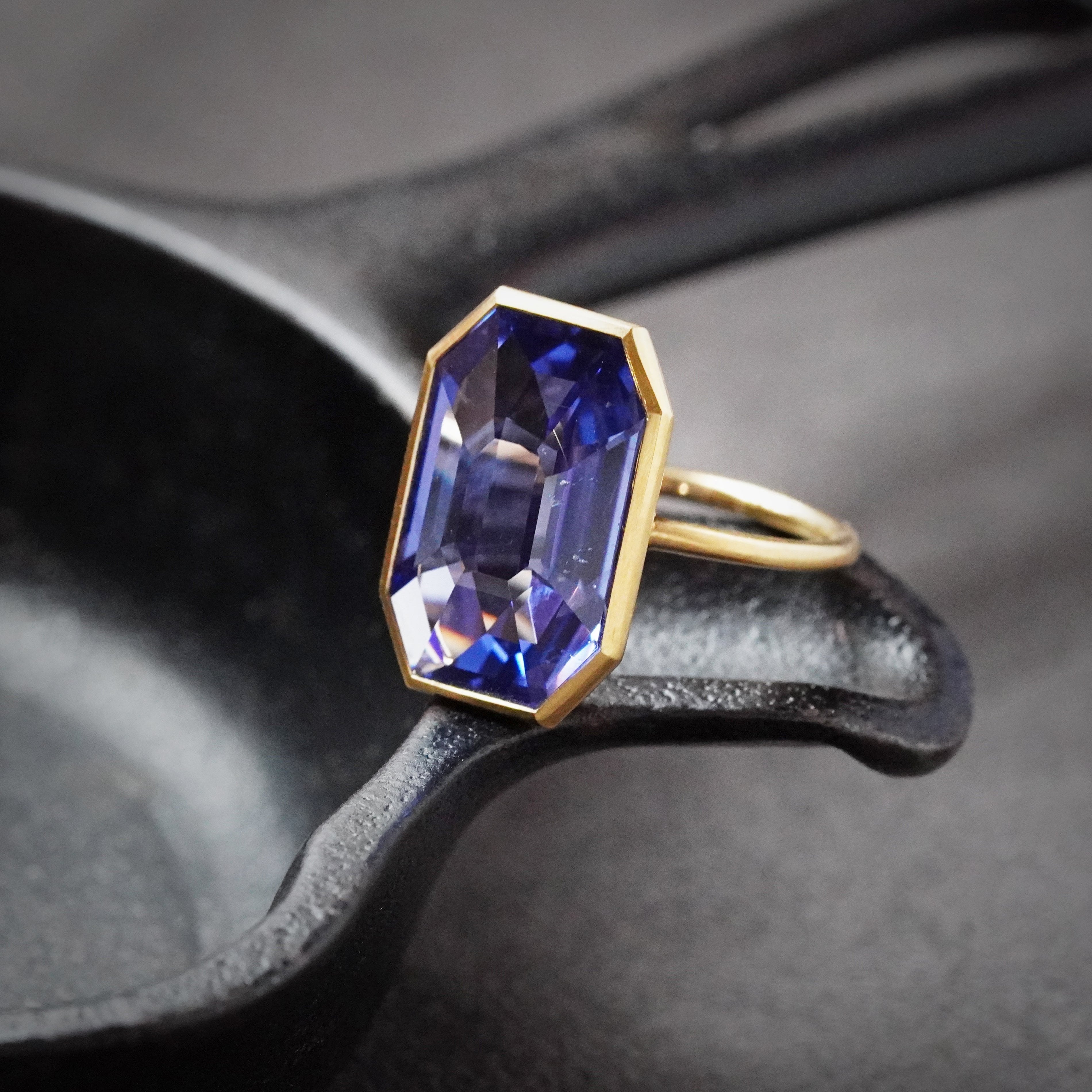 Step Cut Madagascar Sapphire Ring, 11.00 ct