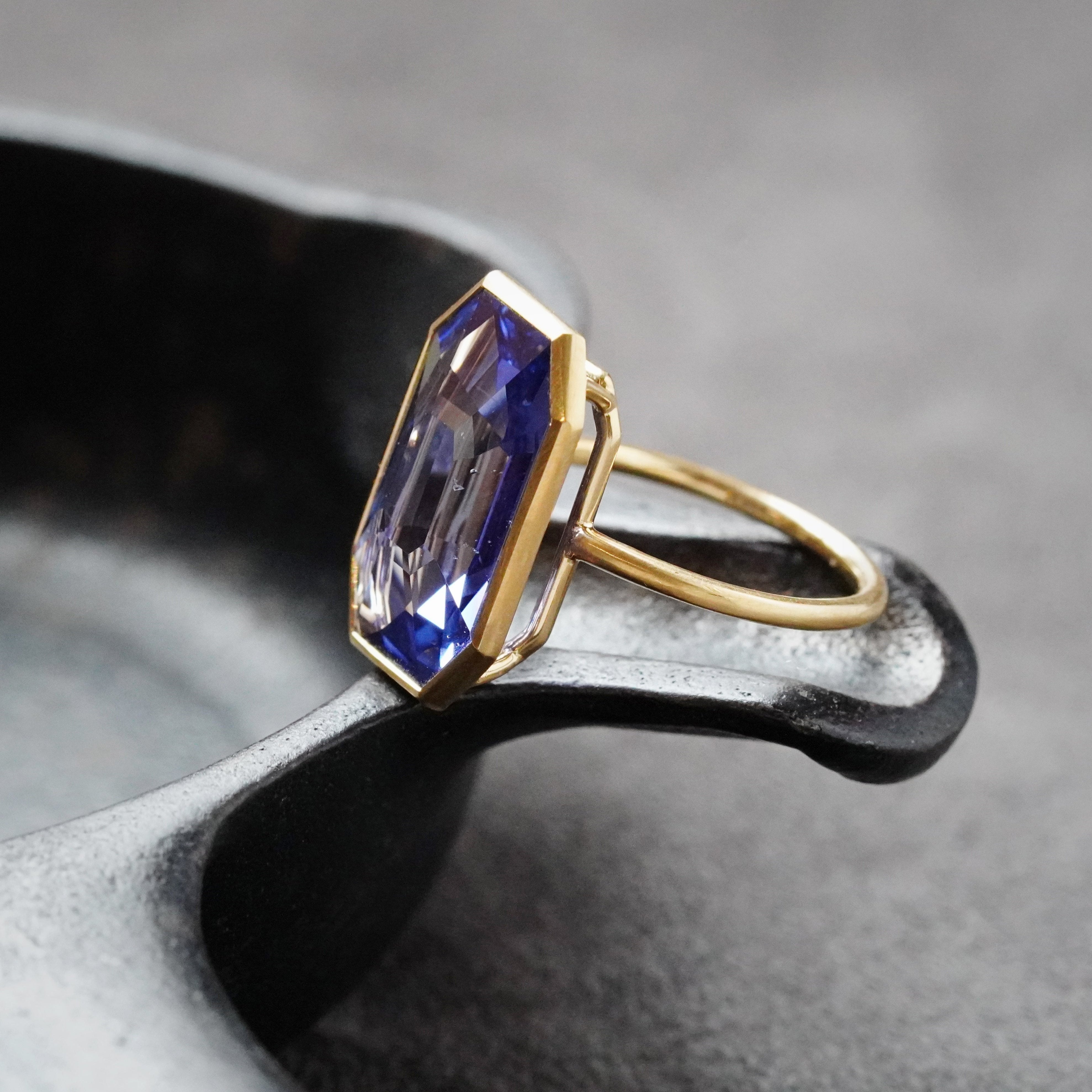 Step Cut Madagascar Sapphire Ring, 11.00 ct