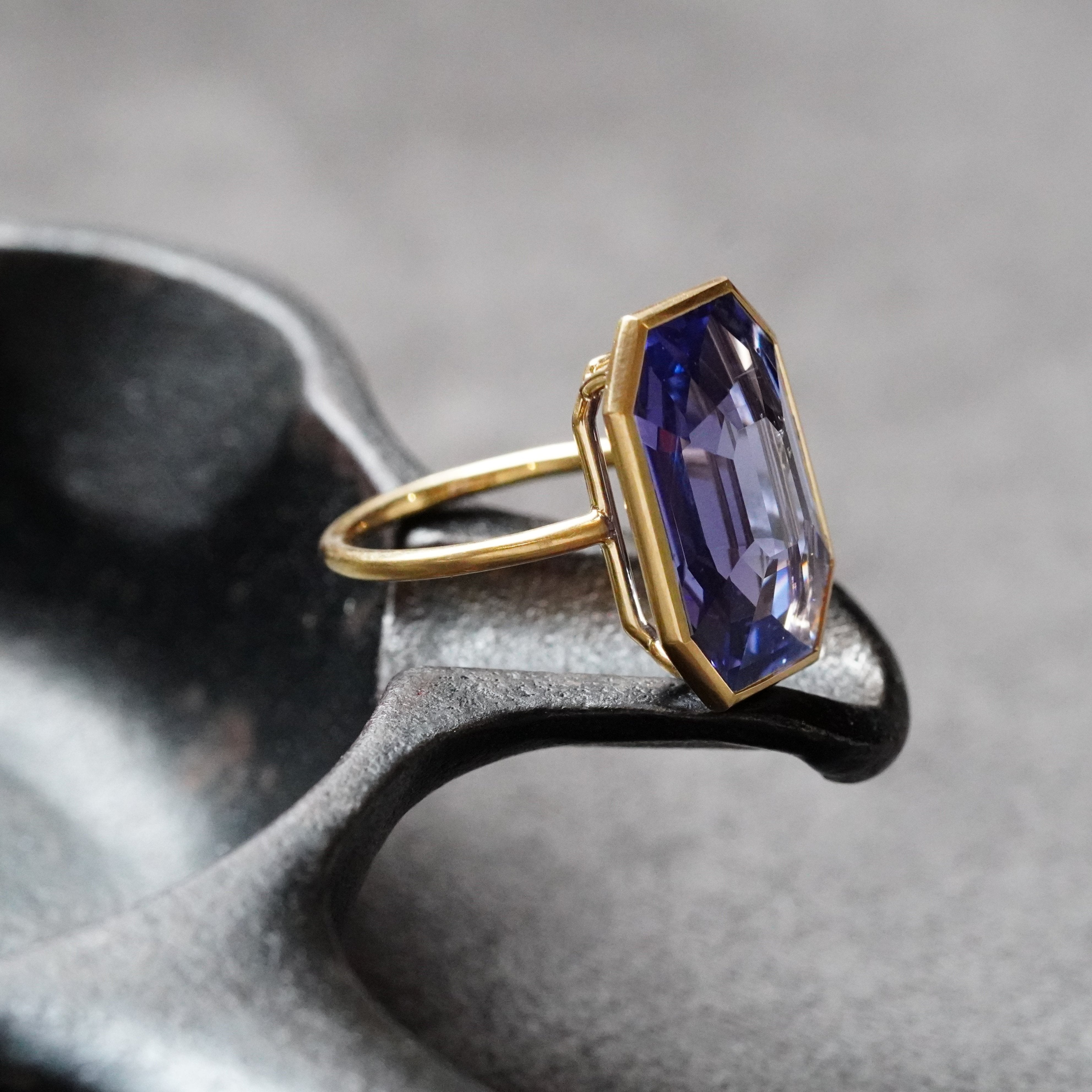 Step Cut Madagascar Sapphire Ring, 11.00 ct