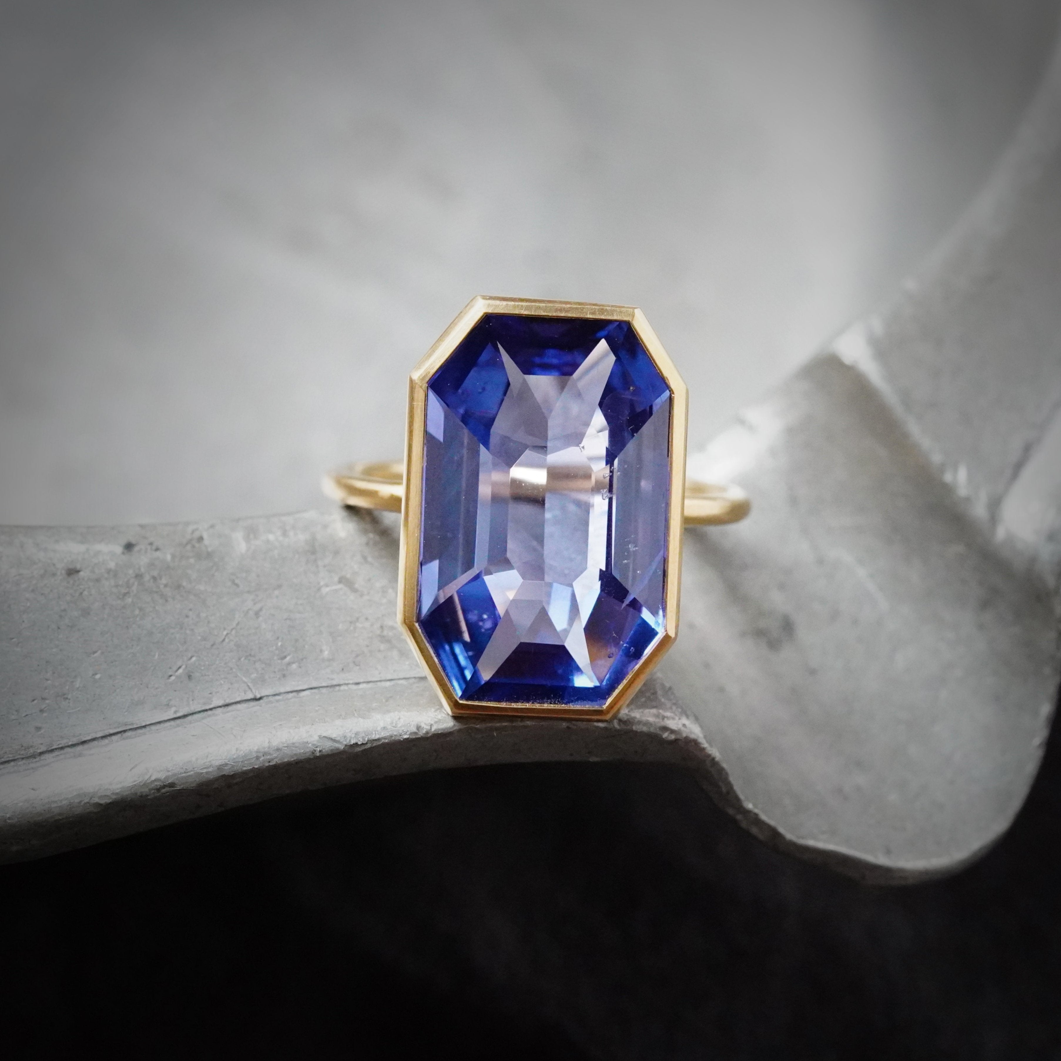 Step Cut Madagascar Sapphire Ring, 11.00 ct