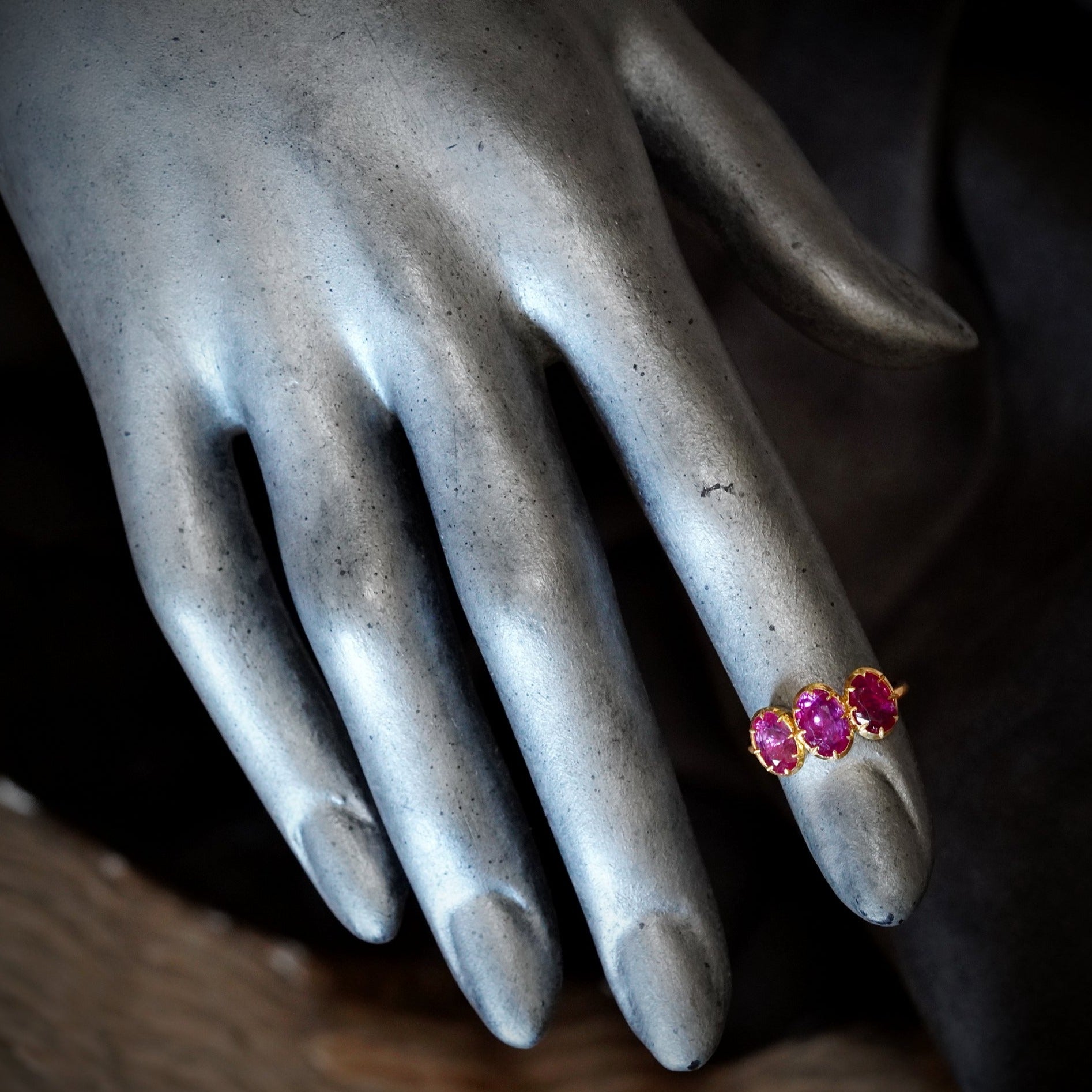 Victorian-Inspired Soft Pink Sapphire Ring in 18K Gold