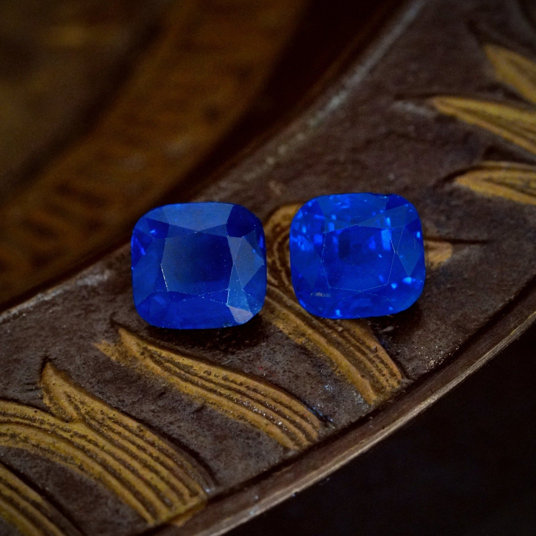 9.88 Carat Kashmir Sapphire Duo - Radiant Azure Blue & Untreated