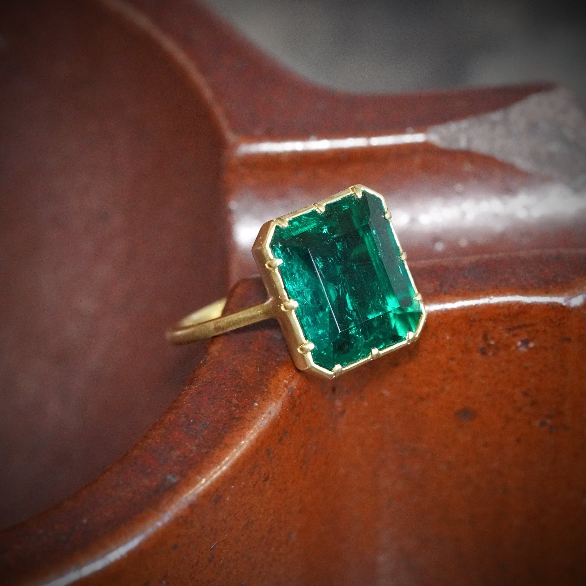 4.68-CT Colombian Emerald Ring
