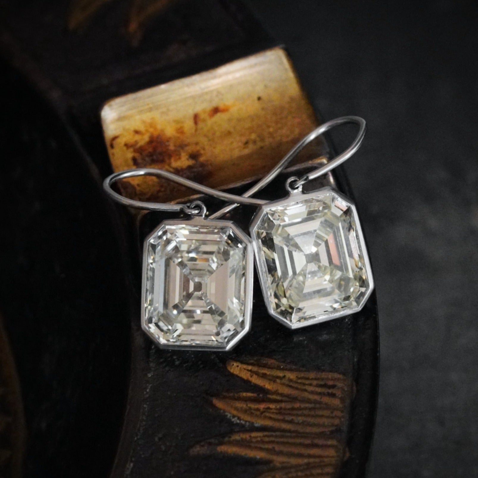 Jogani Twin Step Cut Diamond Earrings: Platinum Brilliance 2