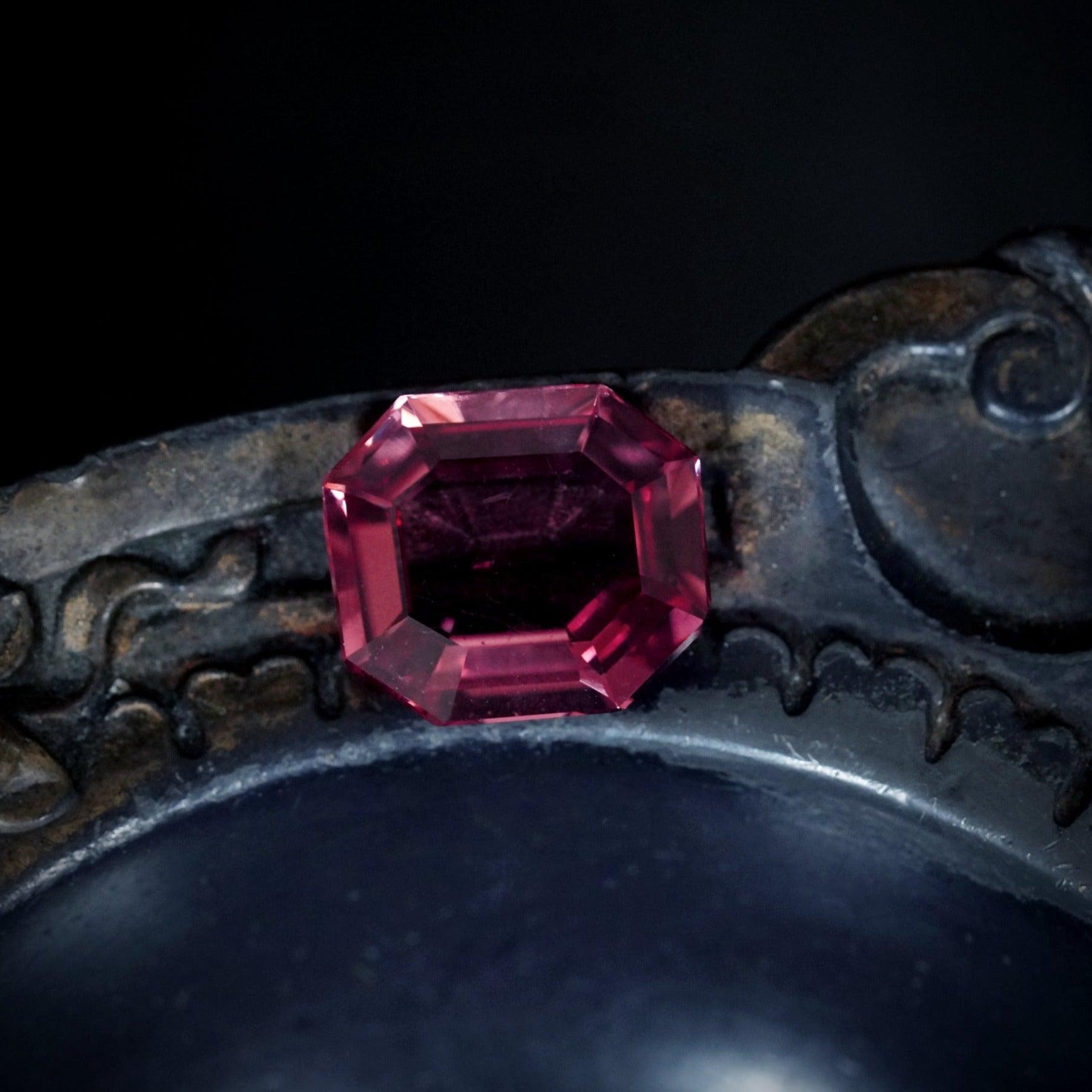 Captivating Sunset Sparkle: A 7.08 CT Antique Flat Cut Spinel with Square Step Cut - Jogani