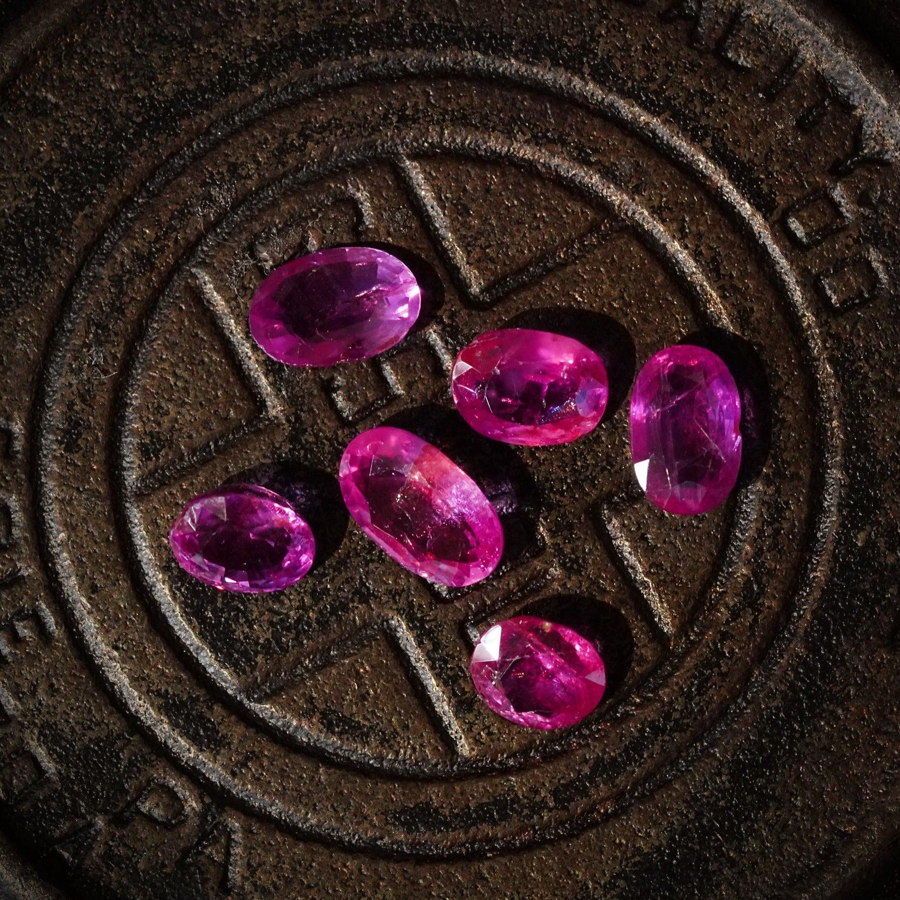 Exquisite Set of Six Fuchsia Sapphires by Jogani - Totaling 11.65 Carats