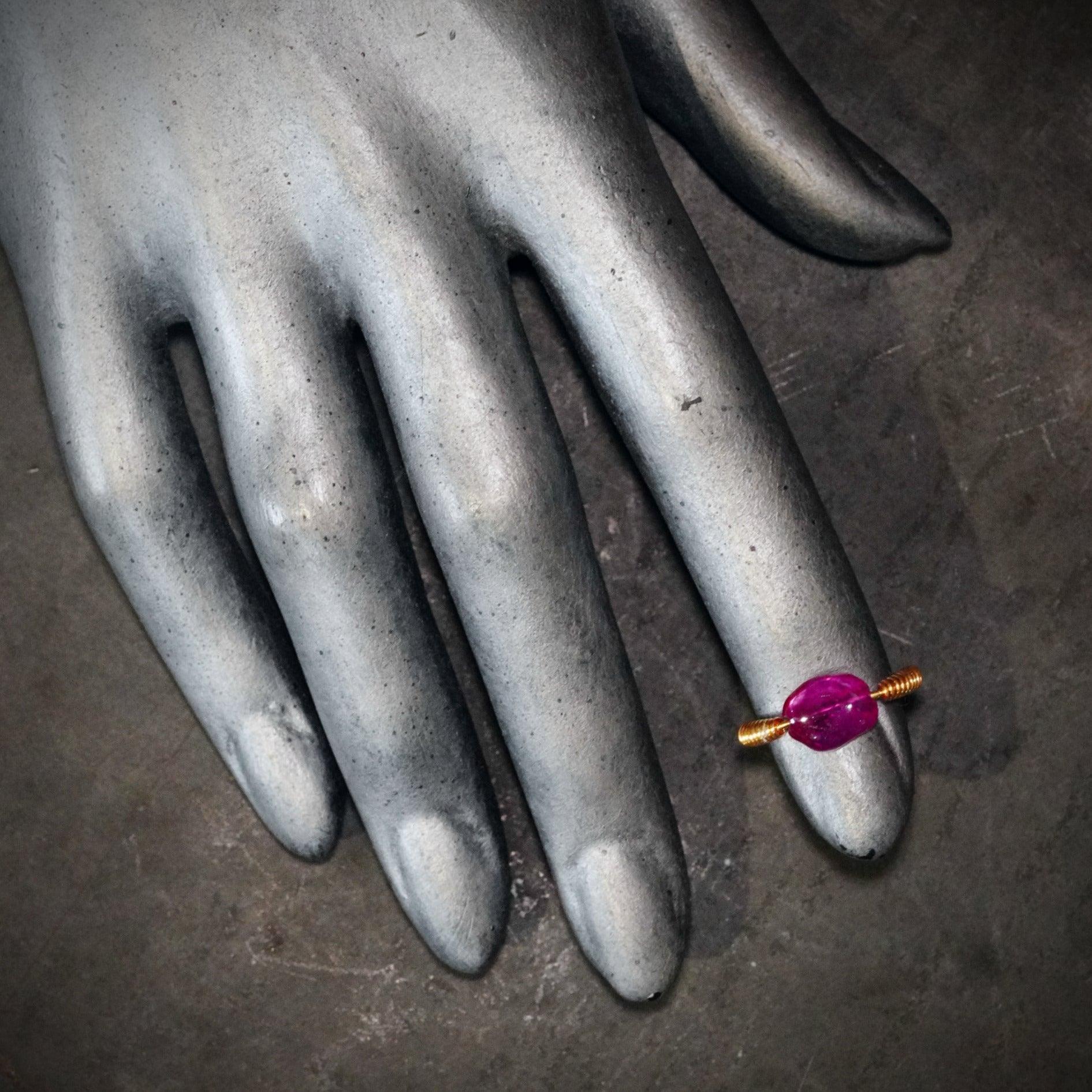 Handcrafted Burmese 2.5 CT No Heat Ruby Ring by Jogani - Anup Jogani Design
