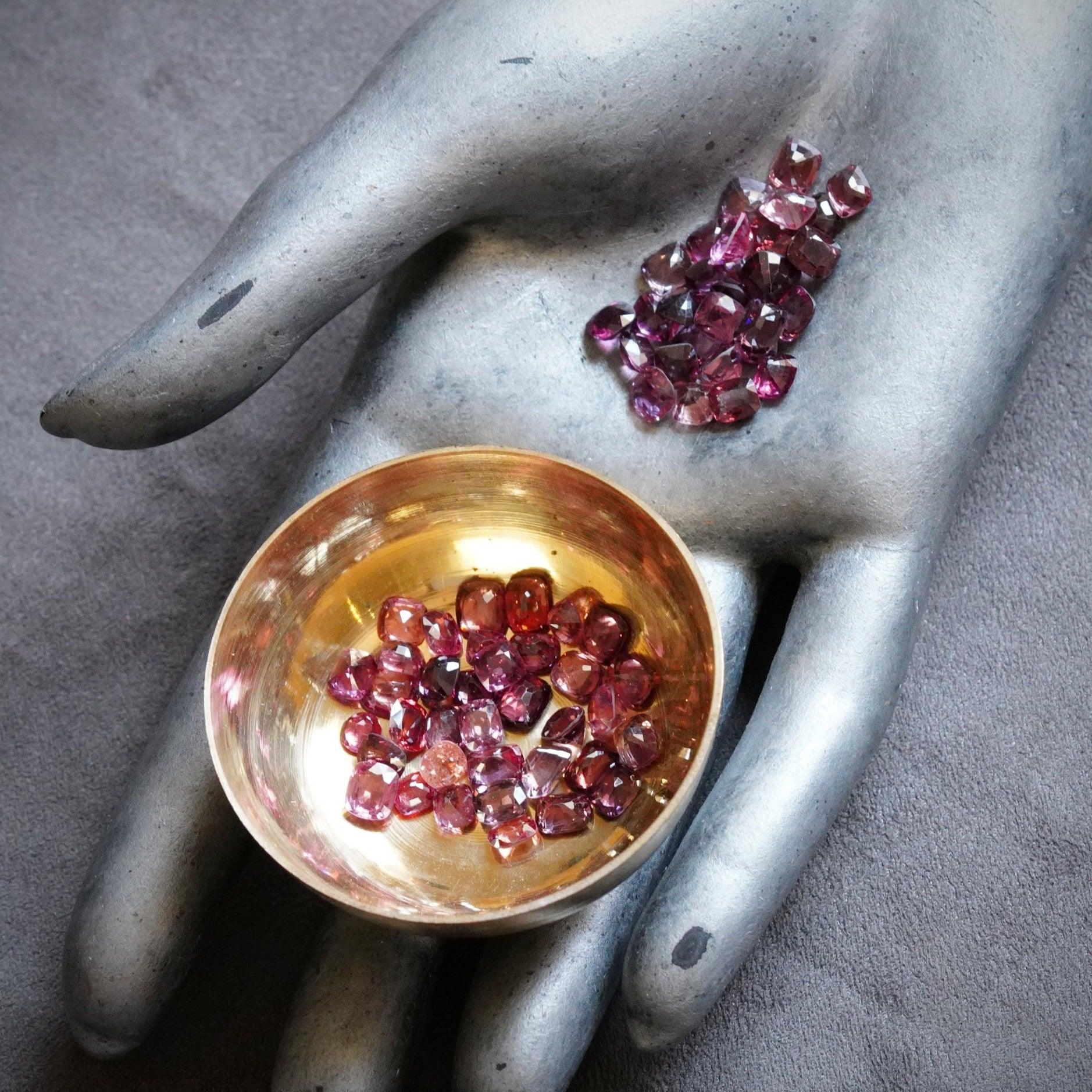 Captivating no heat spinels from the Jogani collection in mauve shades