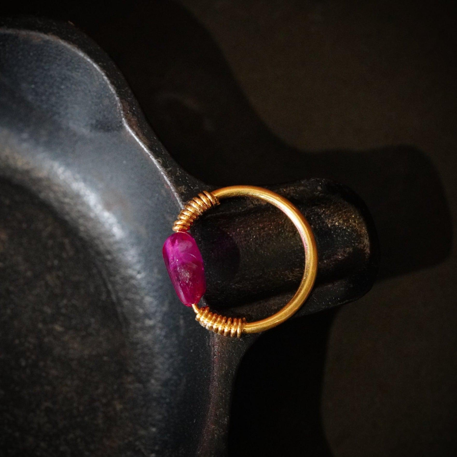 Fine Jewelry - No Heat 2 CT Ruby Bead Ring in Suspended Setting by Anup Jogani