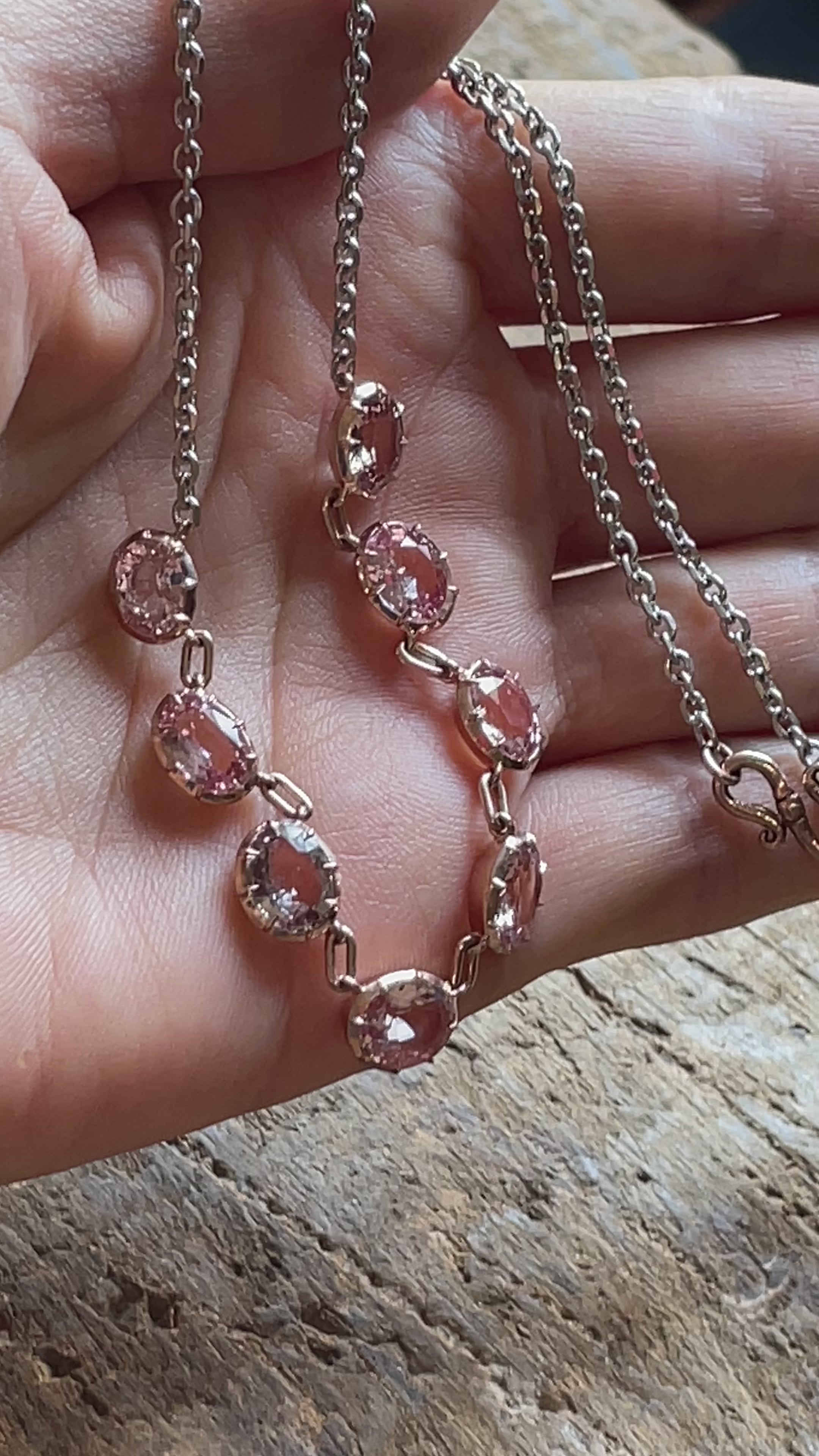 Padparadscha sapphire online necklace