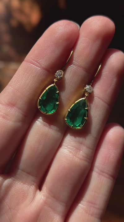 Emerald Green Dainty Dangle Earrings Gift for holiday bridal Jewelry green  earrings emerald green gift for her, silver earrings