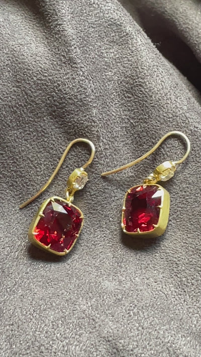 Fiery Brilliance Spinel and Diamond Earrings - Natural Burmese Spinel, Victorian Setting, Anup Jogani