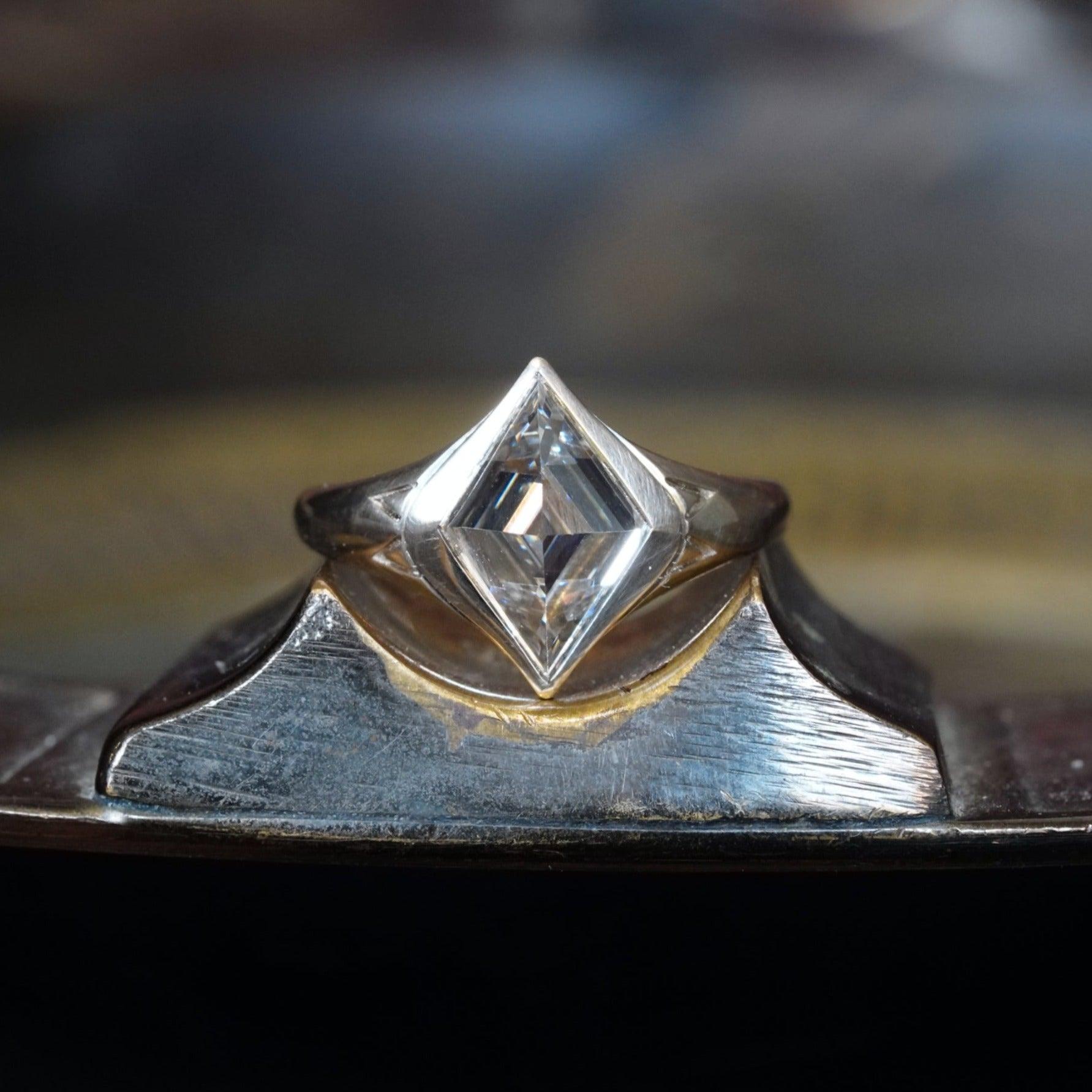 Anup Jogani's masterpiece: Captivating 2.12 CT lozenge step cut diamond