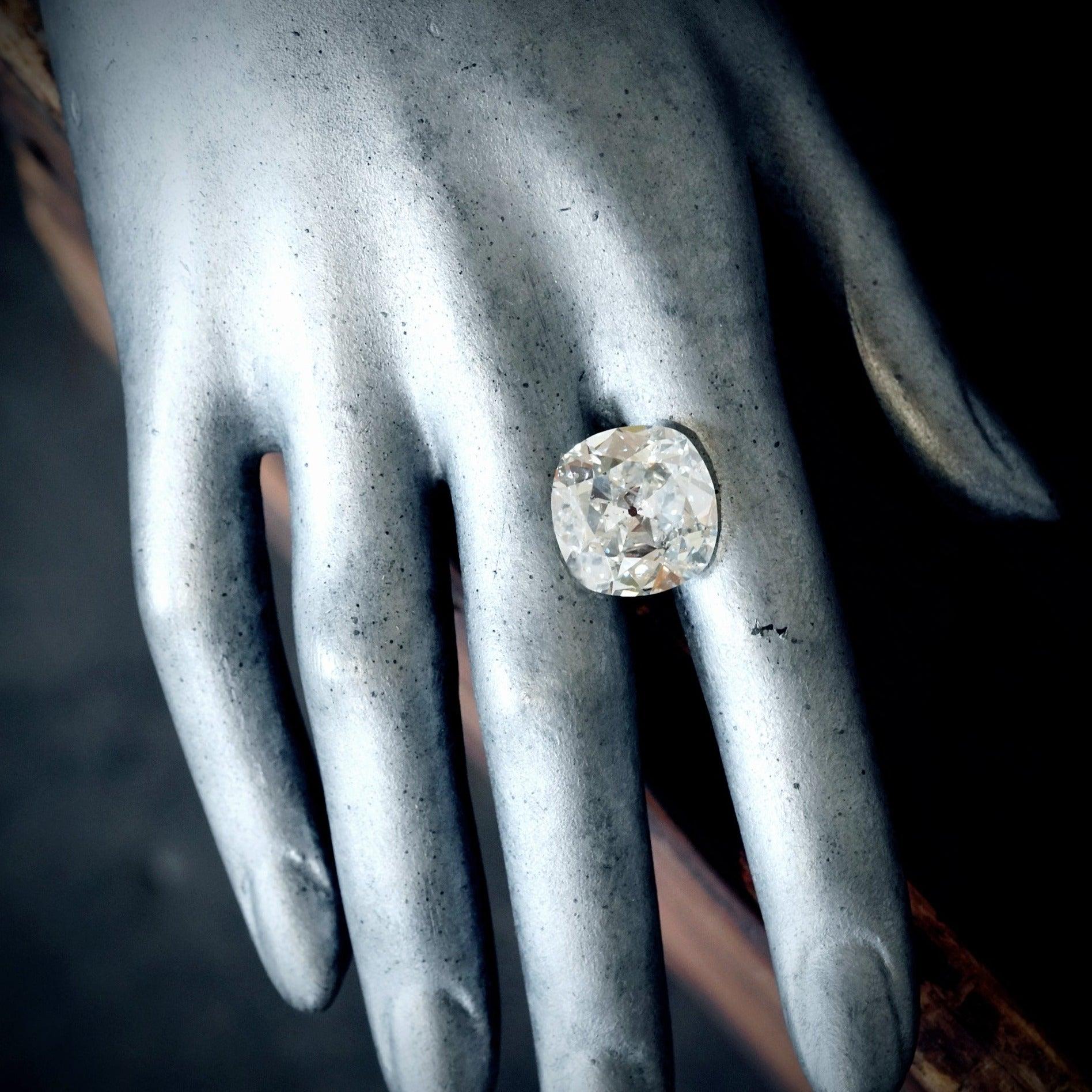 Victorian Era 17.58 CT Old Mine Cut Diamond - Bright White, Brilliant Quality, GIA Certified - Jogani