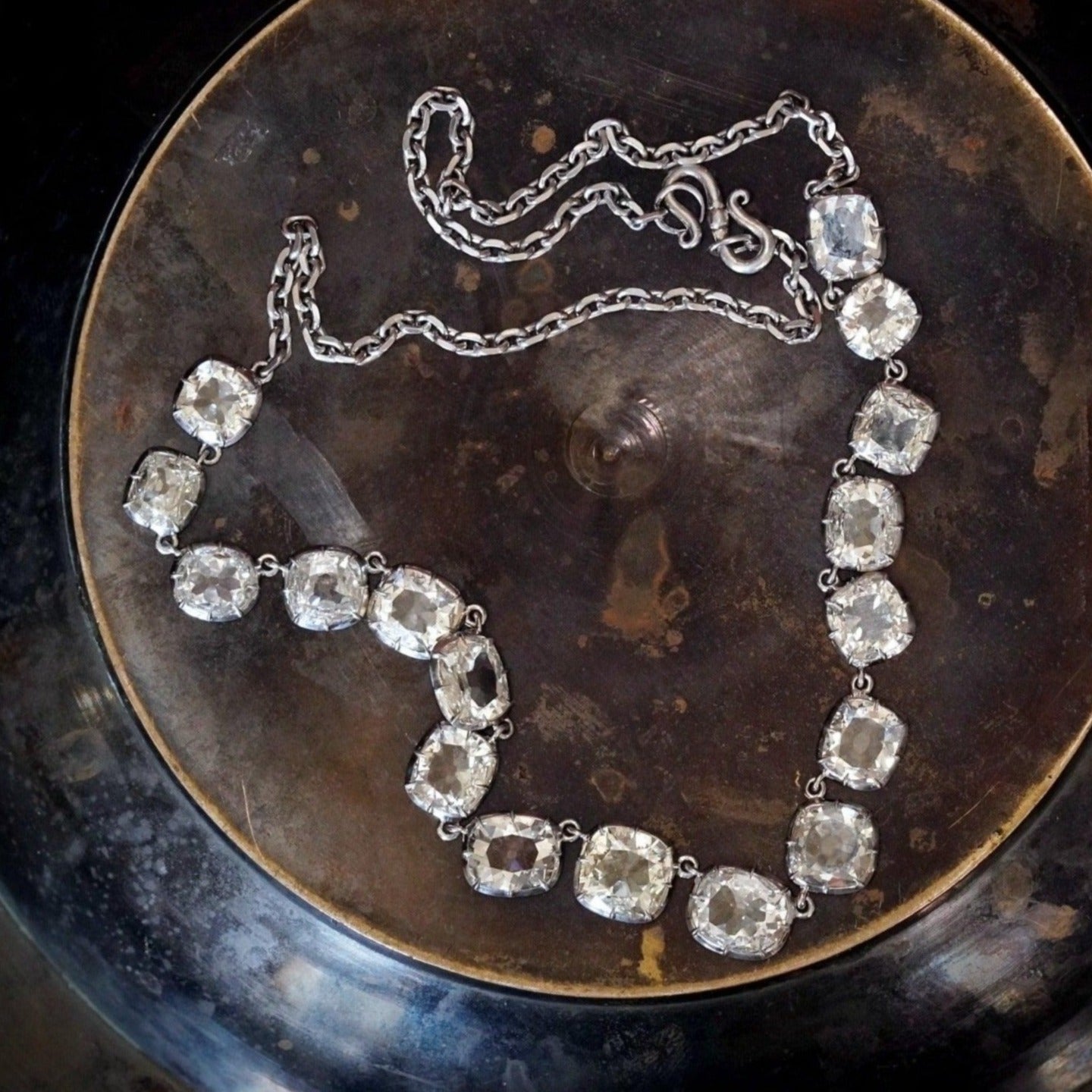 Victorian Inspired Platinum Diamond Necklace with 17.62 Carat Weight - Jogani
