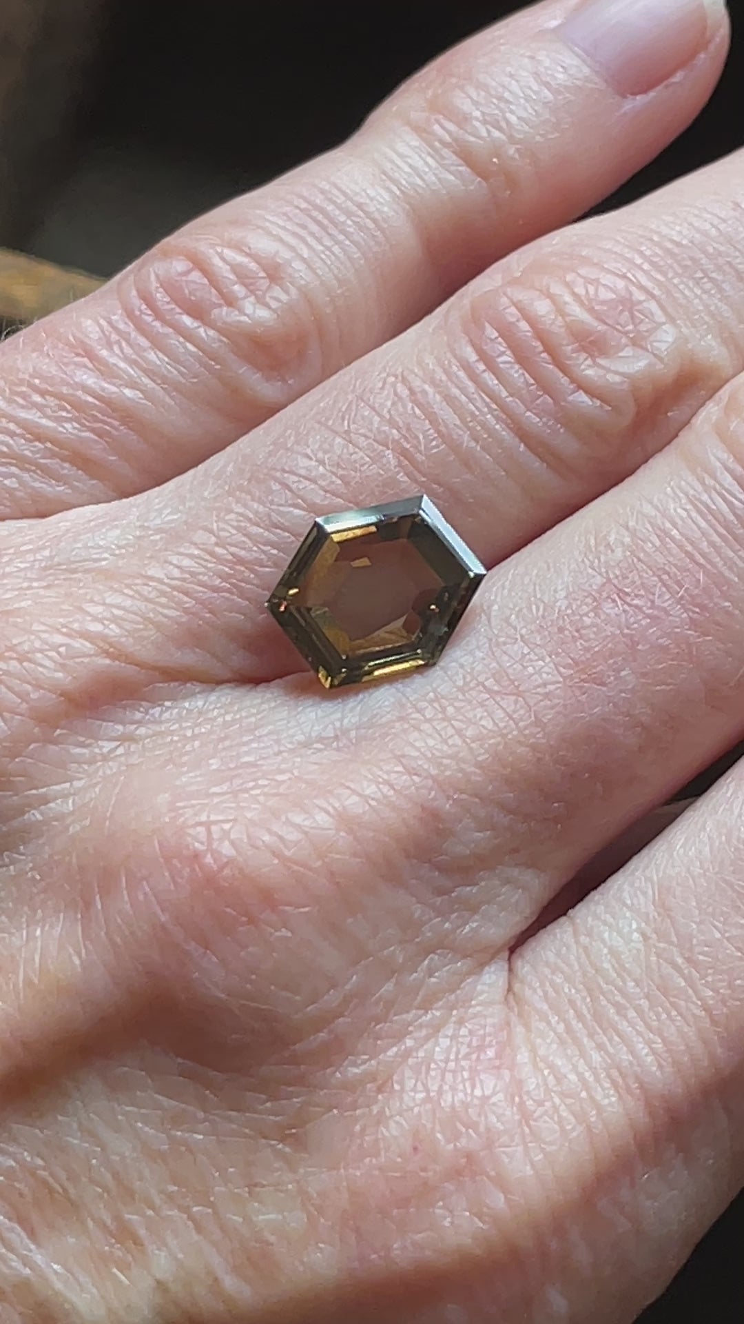 Rare and Unparalleled 4.23 CT Hexagonal Cut Brown Diamond with Coffee Hues from Jogani