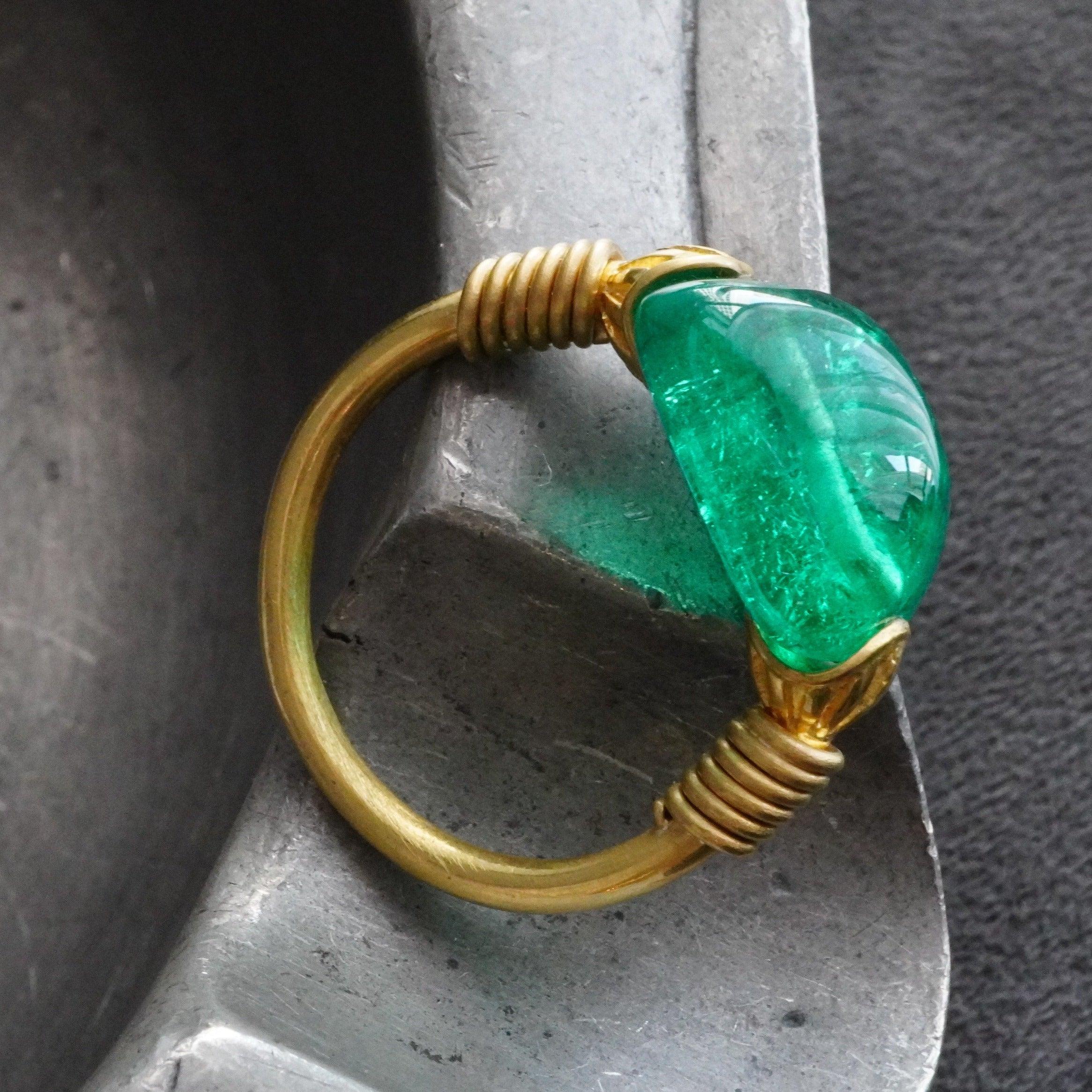 7.80 Bead Colombian Emerald Ring - SKU 363