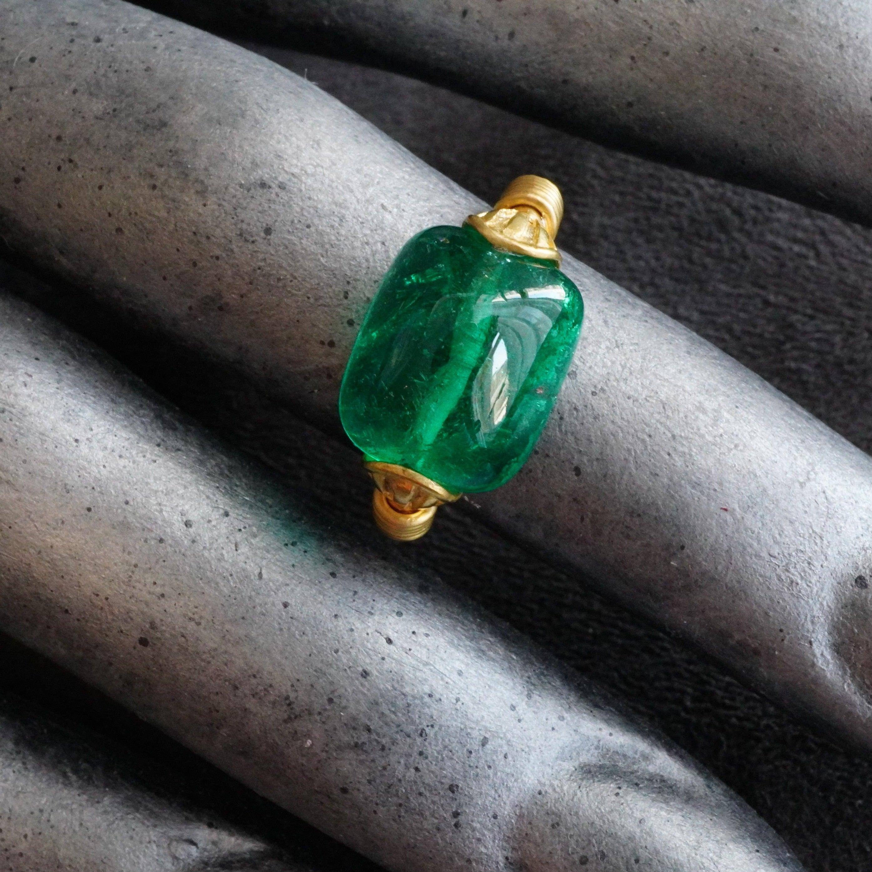 7.80 Bead Colombian Emerald Ring - SKU 363