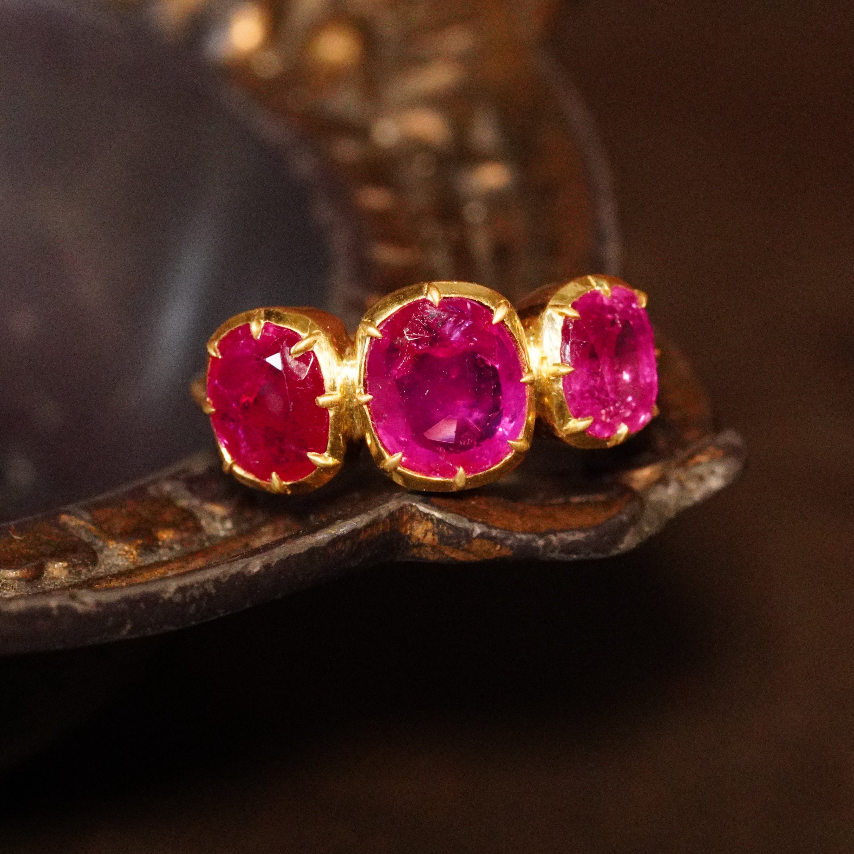 18K Gold Victorian Style Sapphire Ring by Jogani