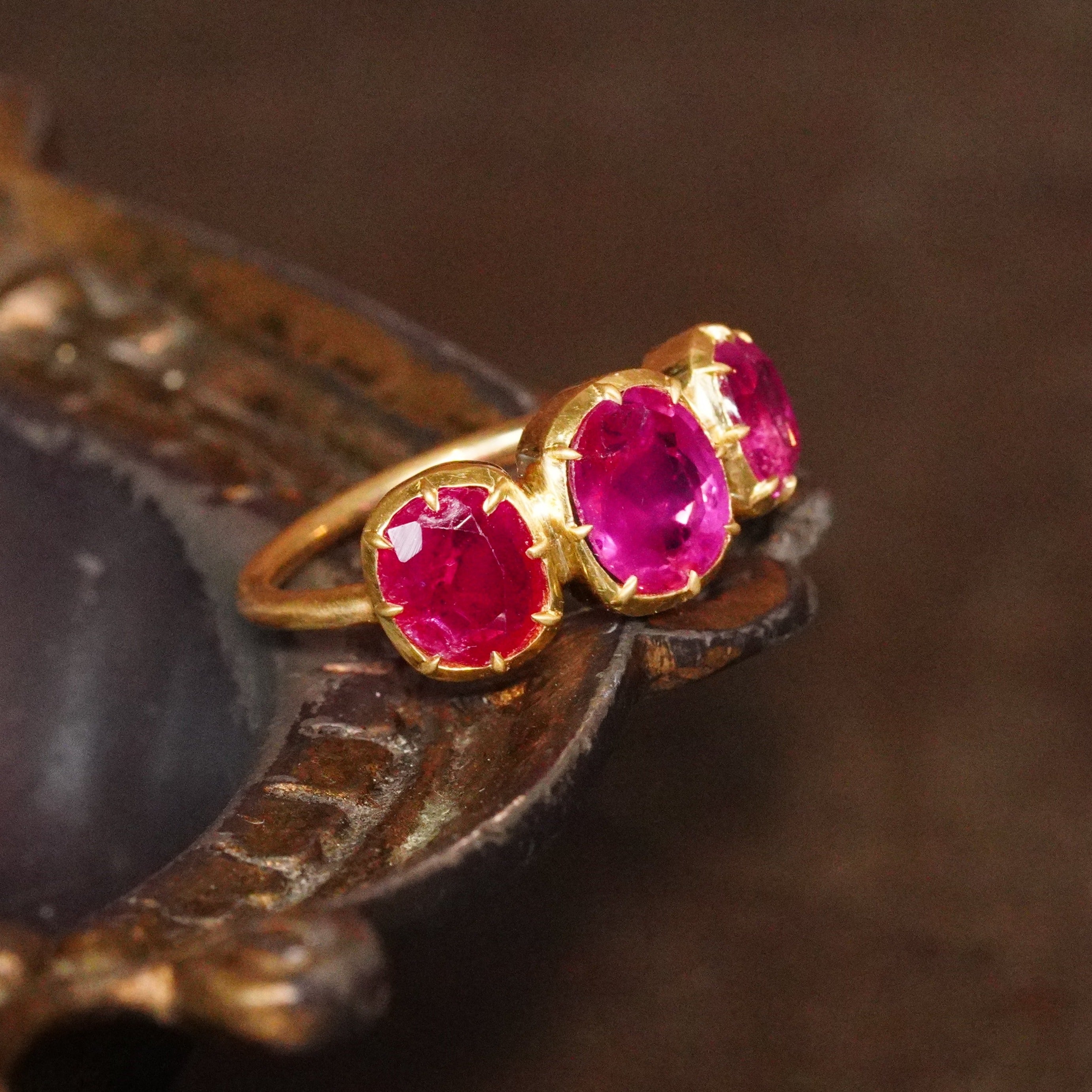 18K Gold Victorian Style Sapphire Ring by Jogani